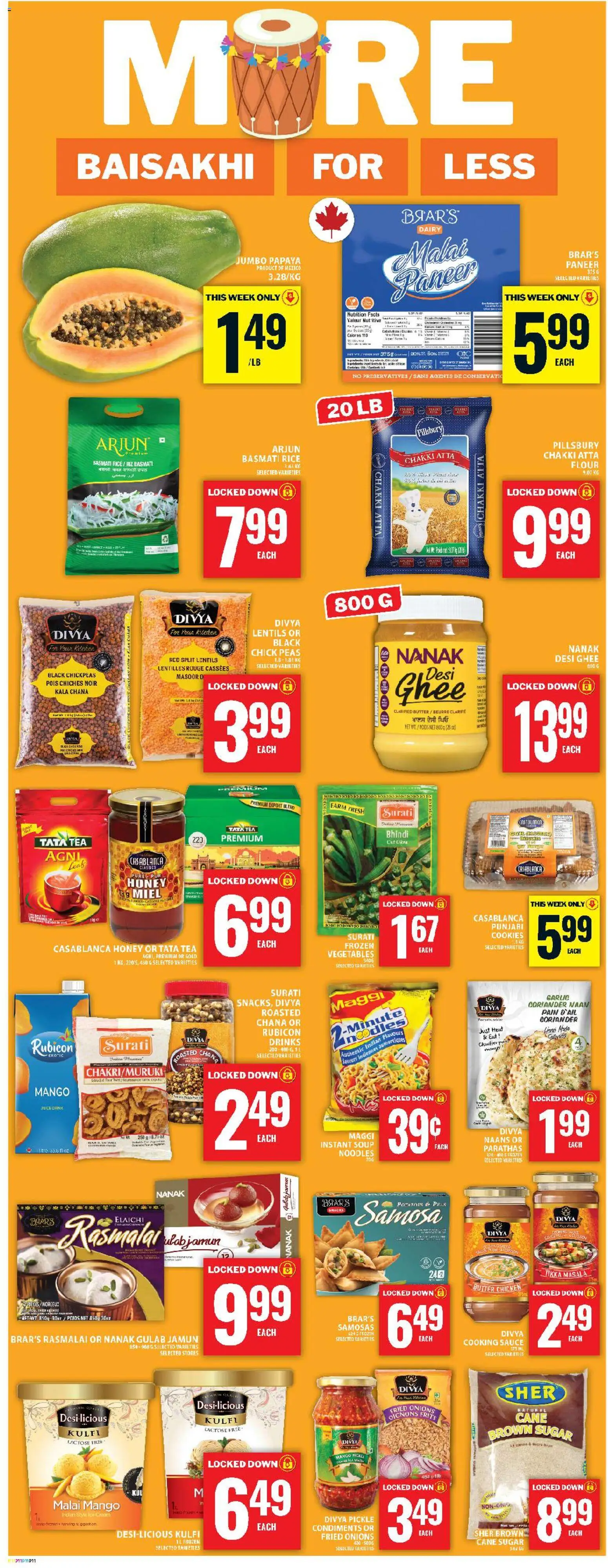 Food Basics flyer valid from 19.03.2026 | Page: 13 | Products: Tea, Cookies, Ice cream, Chicken