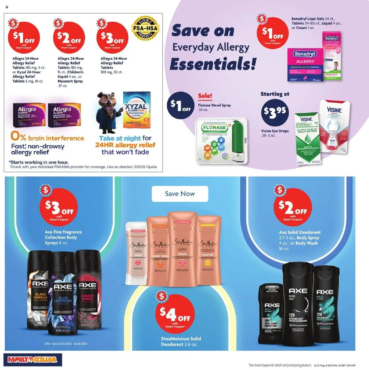Family Dollar Weekly Ad - valid from 24.08.2025 | Page: 11 | Products: Axe, Saw, Fragrance, Body Wash