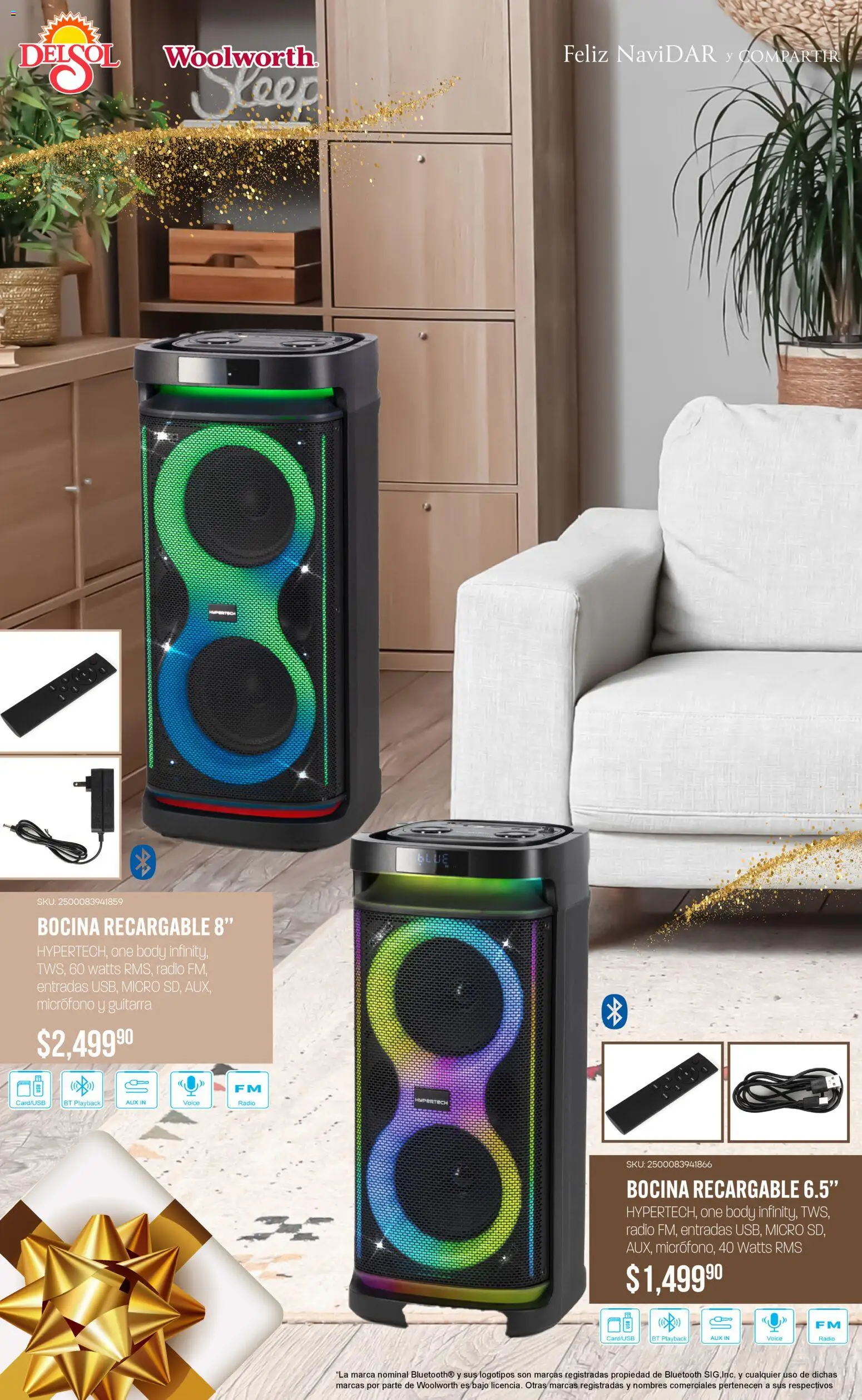Nuevas ofertas de Del Sol y Woolworth válidas en toda la República Mexicana desde el 06.11.2025. ¡Encuentra las mejores ofertas en Del Sol y Woolworth catálogo Regalos 2025! | Página: 6 | Productos: Radio, Micrófono, Bocina, Body