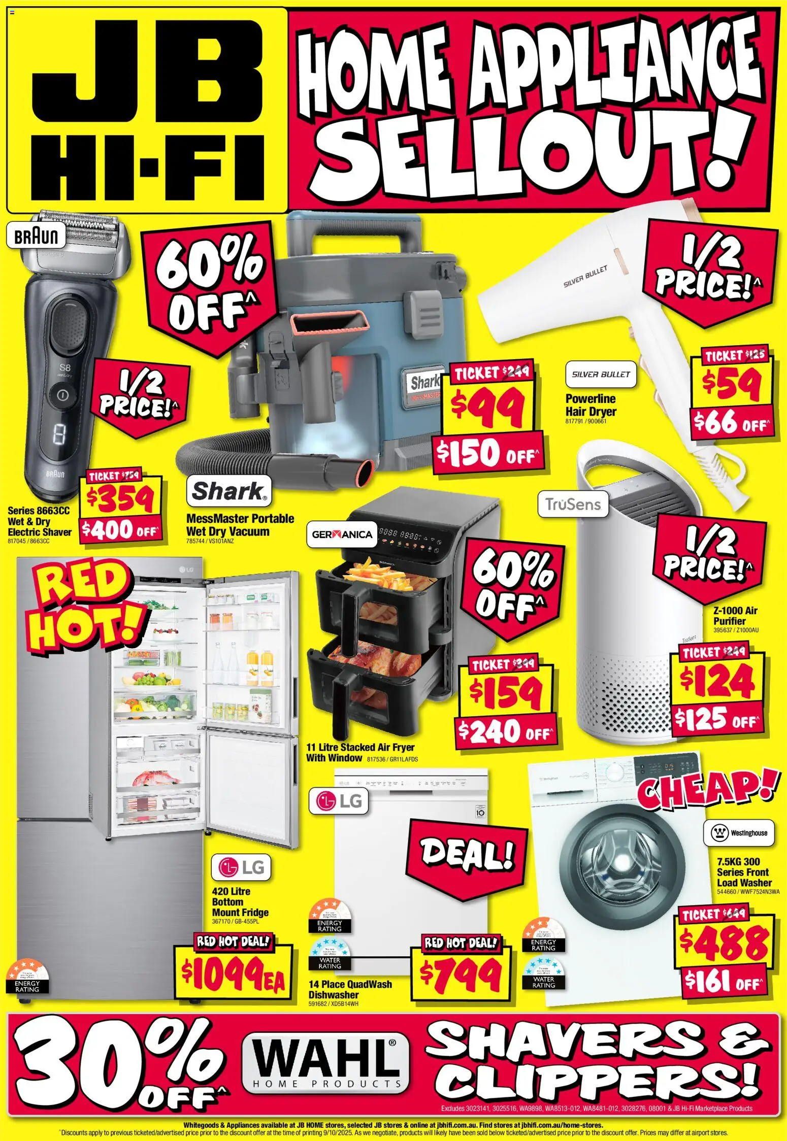 JB Hi-Fi catalogue - valid from 23.10.2025 | Page: 16 | Products: Water, Electric shaver, Washer, Hair dryer