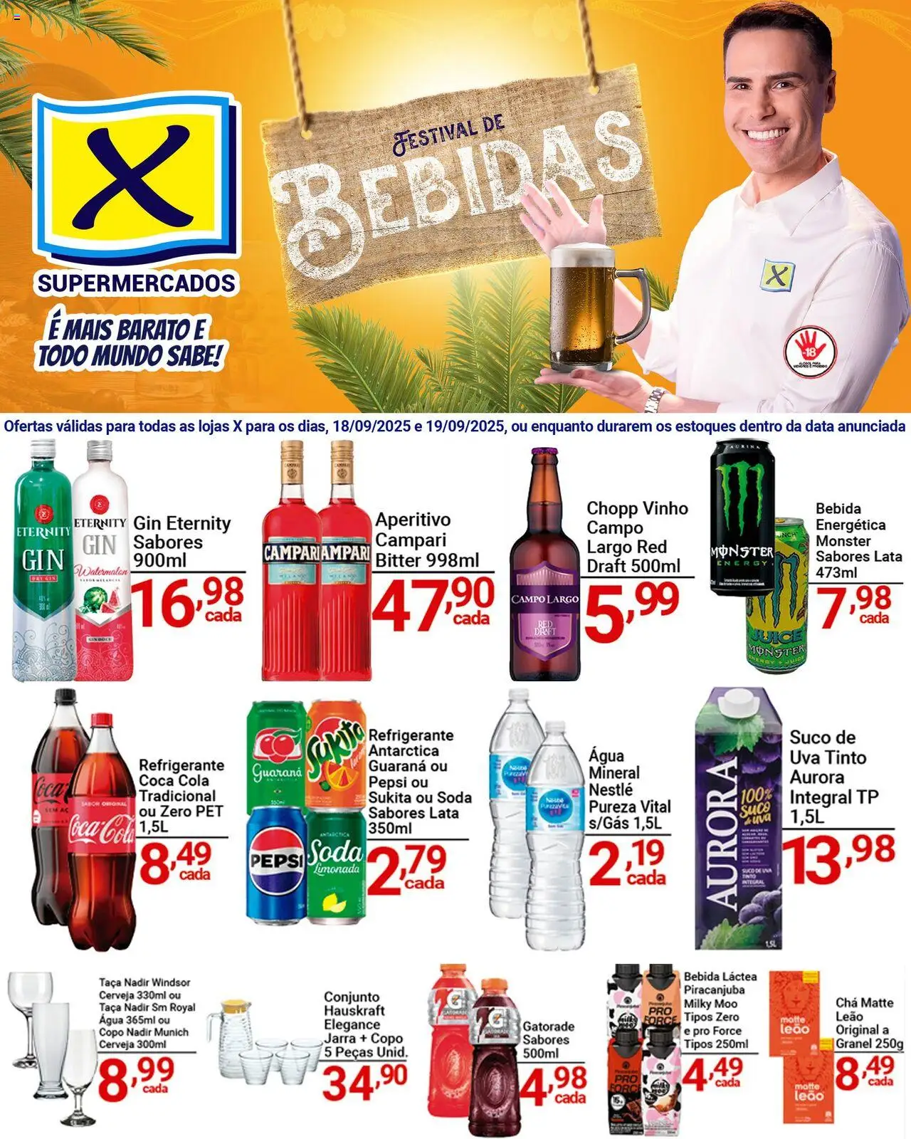 X Supermercados Folheto - válido de 18.09.2025 | Página: 2 | Produtos: Guaraná, Gin, Jarra, Monster