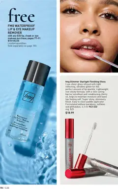 Preview of FMG WATERPROOF LIP & EYE MAKEUP REMOVER, Waterproof lip and eye makeup remover. from shop Avon valid from 18.12.2025 | Page: 78 | Products: Lip gloss, Makeup remover, Eye makeup remover