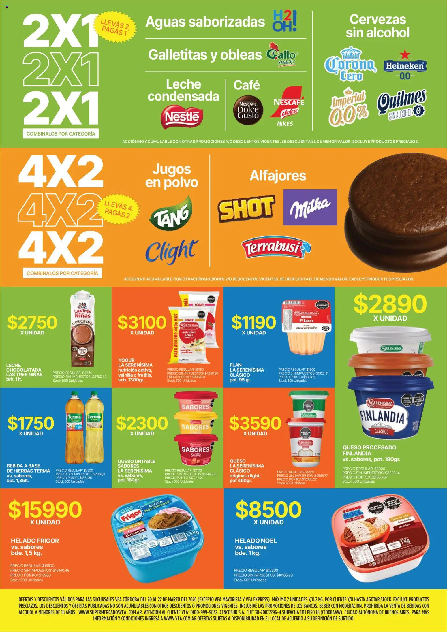 Vea - Ofertas fin de semana | Córdoba │ válido desde el 20.03.2026 | Página: 8 | Productos: Helado, Frutilla, Yogur, Chocolatada
