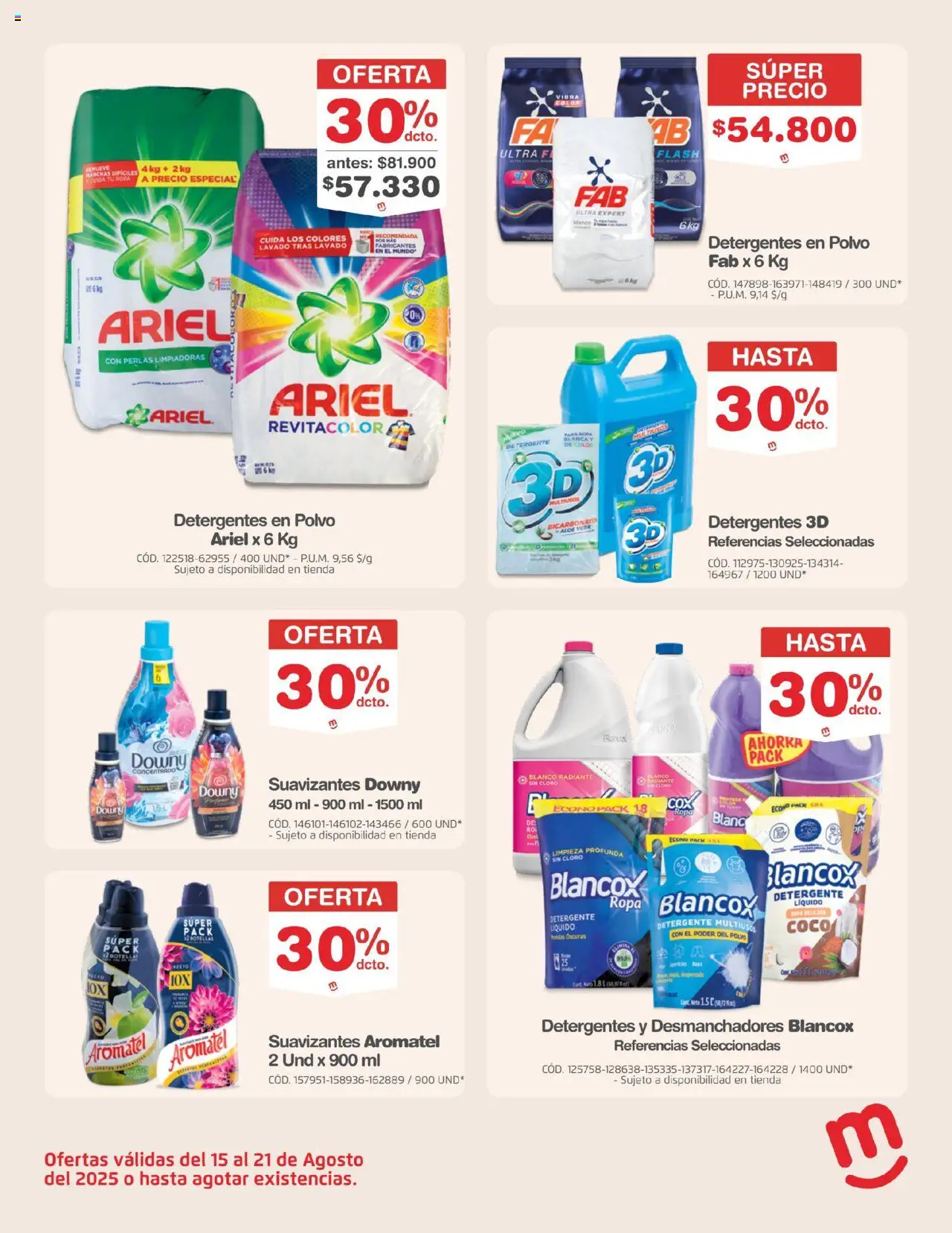 Makro revista - valida desde el 15.08.2025 | Página: 28 | Productos: Coco, Detergente, Ropa, Loción tonificante