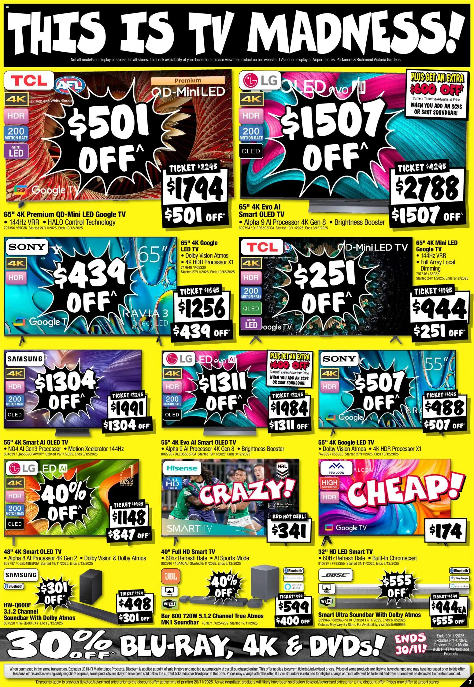 JB Hi-Fi catalogue - valid from 28.11.2025 | Page: 7 | Products: Cart, Tv, Smart tv