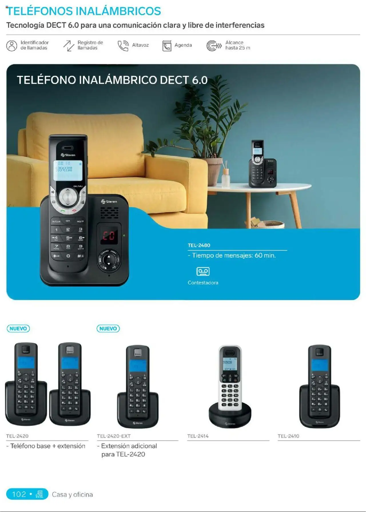 Nuevas ofertas de Steren válidas en toda la República Mexicana desde el 01.01.2025. ¡Encuentra las mejores ofertas en Steren catálogo! | Página: 120 | Productos: Extensión, Agenda, Teléfono inalambrico, Teléfono