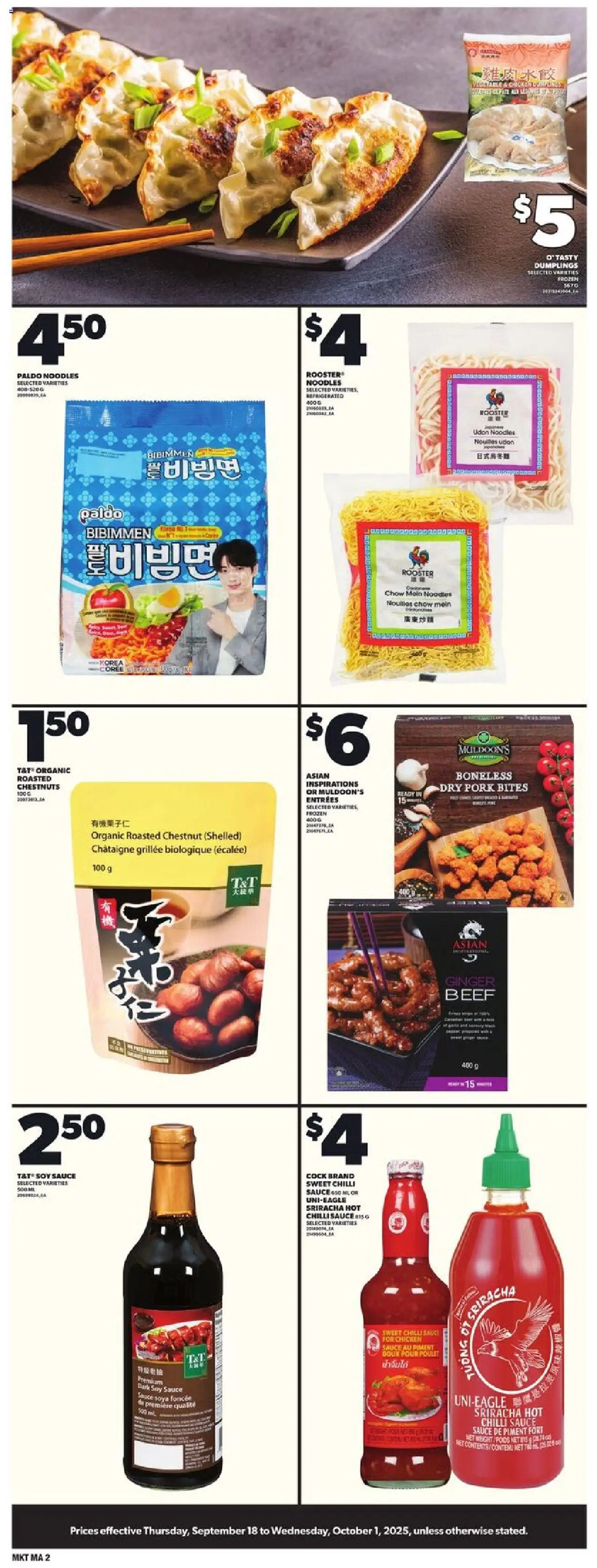 Zehrs flyer valid from 18.09.2025 | Page: 2 | Products: Noodles, Beef, Chicken, Pork