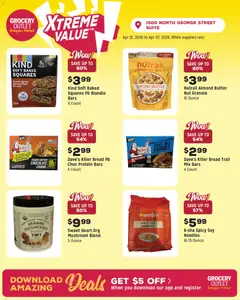 Preview of Grocery Outlet weekly ads valid from 01.04.2026 | Page: 8 | Products: Butter, Bread, Chocolate, Noodles