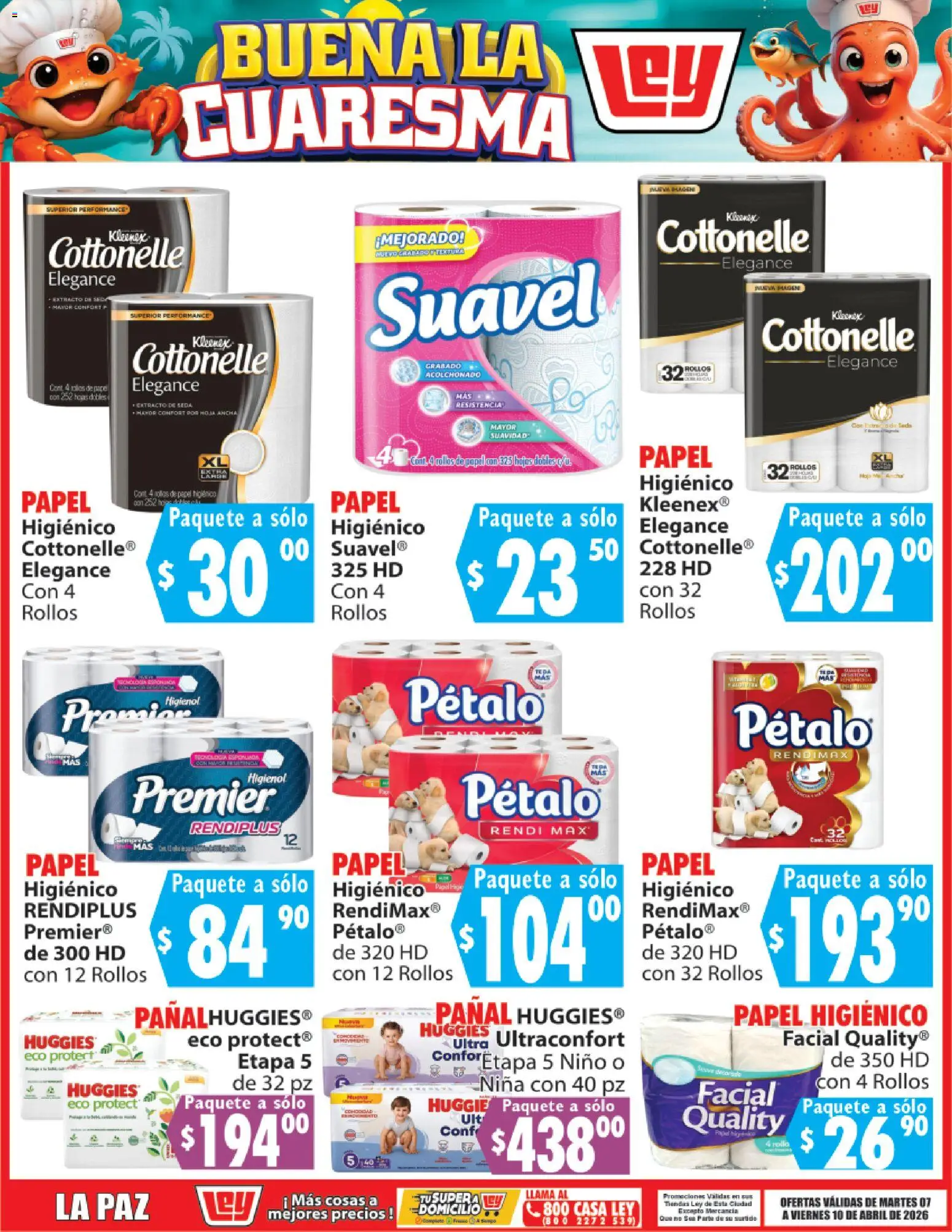 Nuevas ofertas de Casa Ley válidas en toda la República Mexicana desde el 07.04.2026. ¡Encuentra las mejores ofertas en Casa Ley folleto Buena la Cuaresma! | Página: 9 | Productos: Papel higiénico
