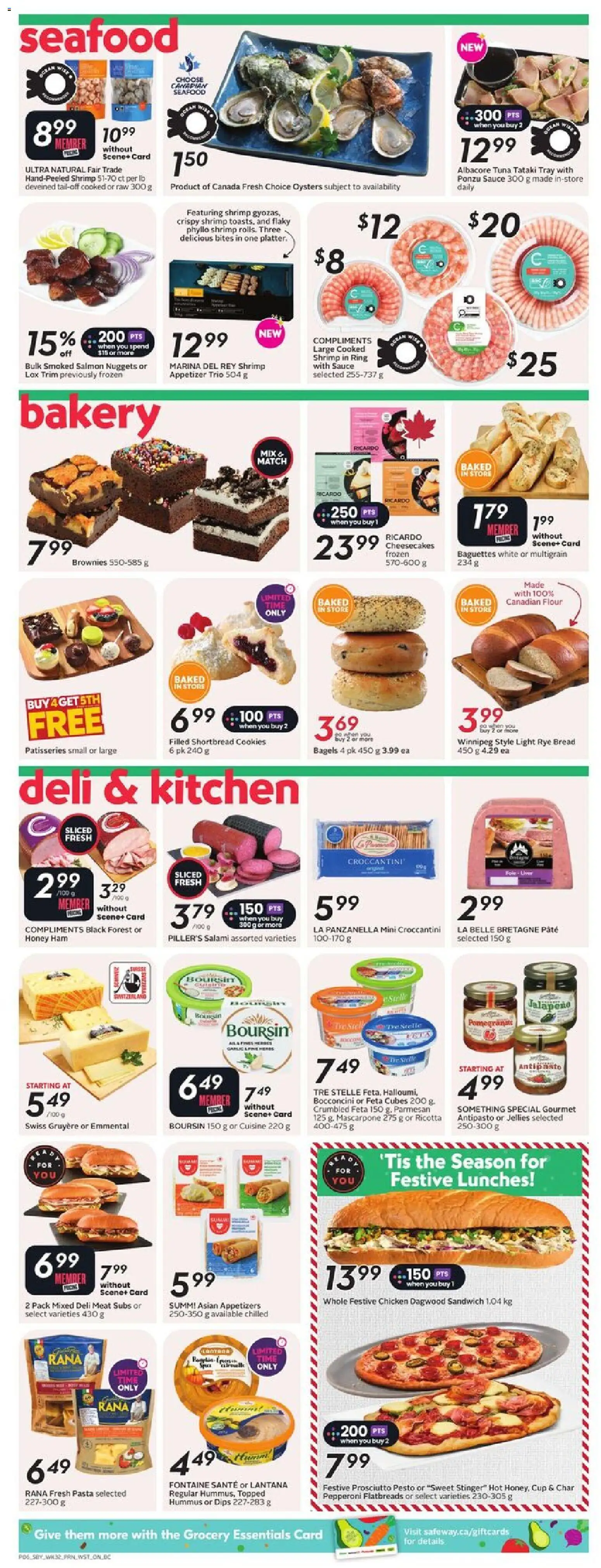 Safeway flyer valid from 04.12.2025 | Page: 9 | Products: Cookies, Bakery, Bread, Ham