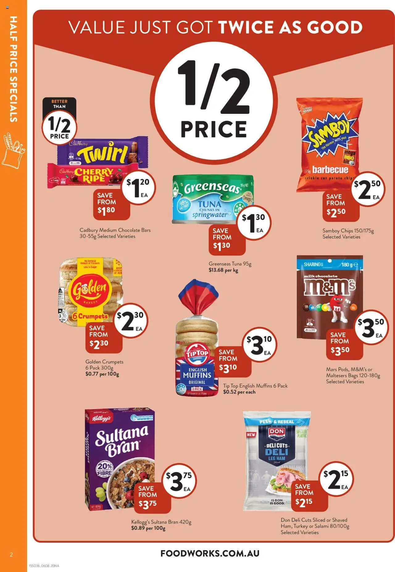 Foodworks catalogue - valid from 06.08.2025 | Page: 2 | Products: Chocolate, Peel, Chips, Turkey