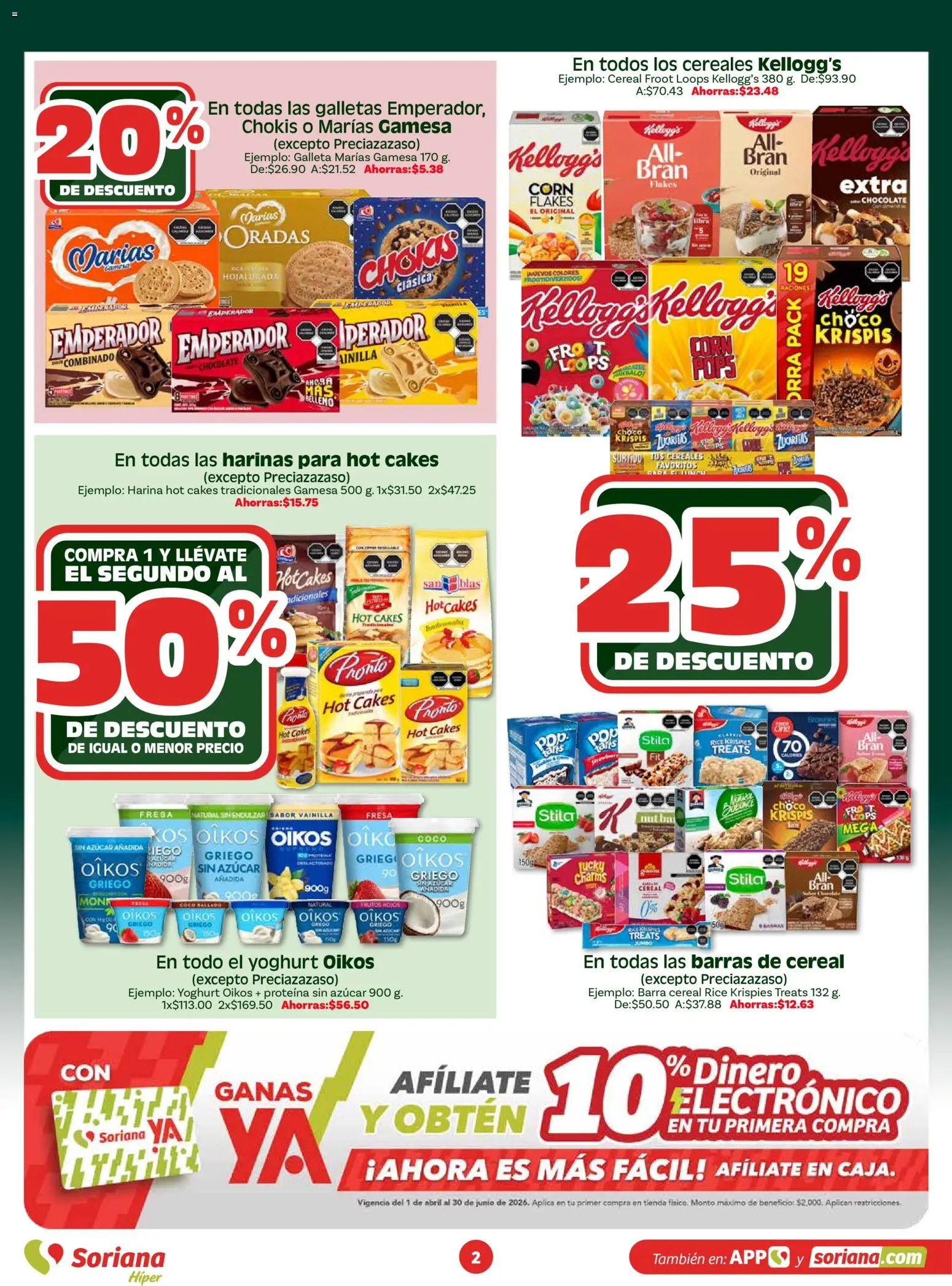 Nuevas ofertas de Soriana válidas en toda la República Mexicana desde el 07.04.2026. ¡Encuentra las mejores ofertas en Soriana folleto! | Página: 2 | Productos: Fresa, Harina, Chocolate, Galletas