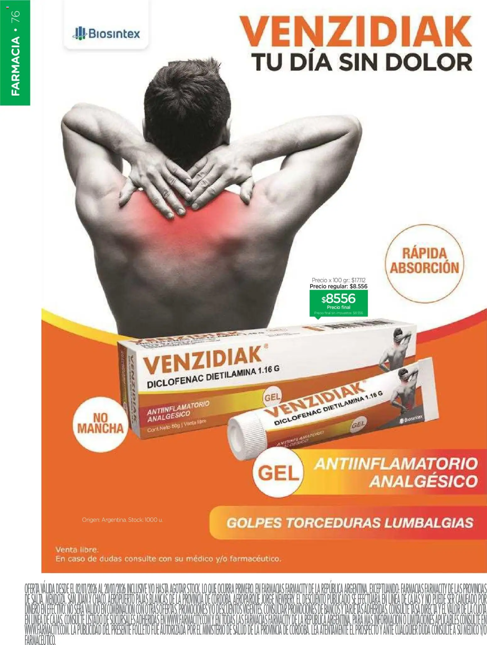 Farmacity catálogo │ válido desde el 02.01.2026 | Página: 76 | Productos: Caso, Analgésico, Antiinflamatorio