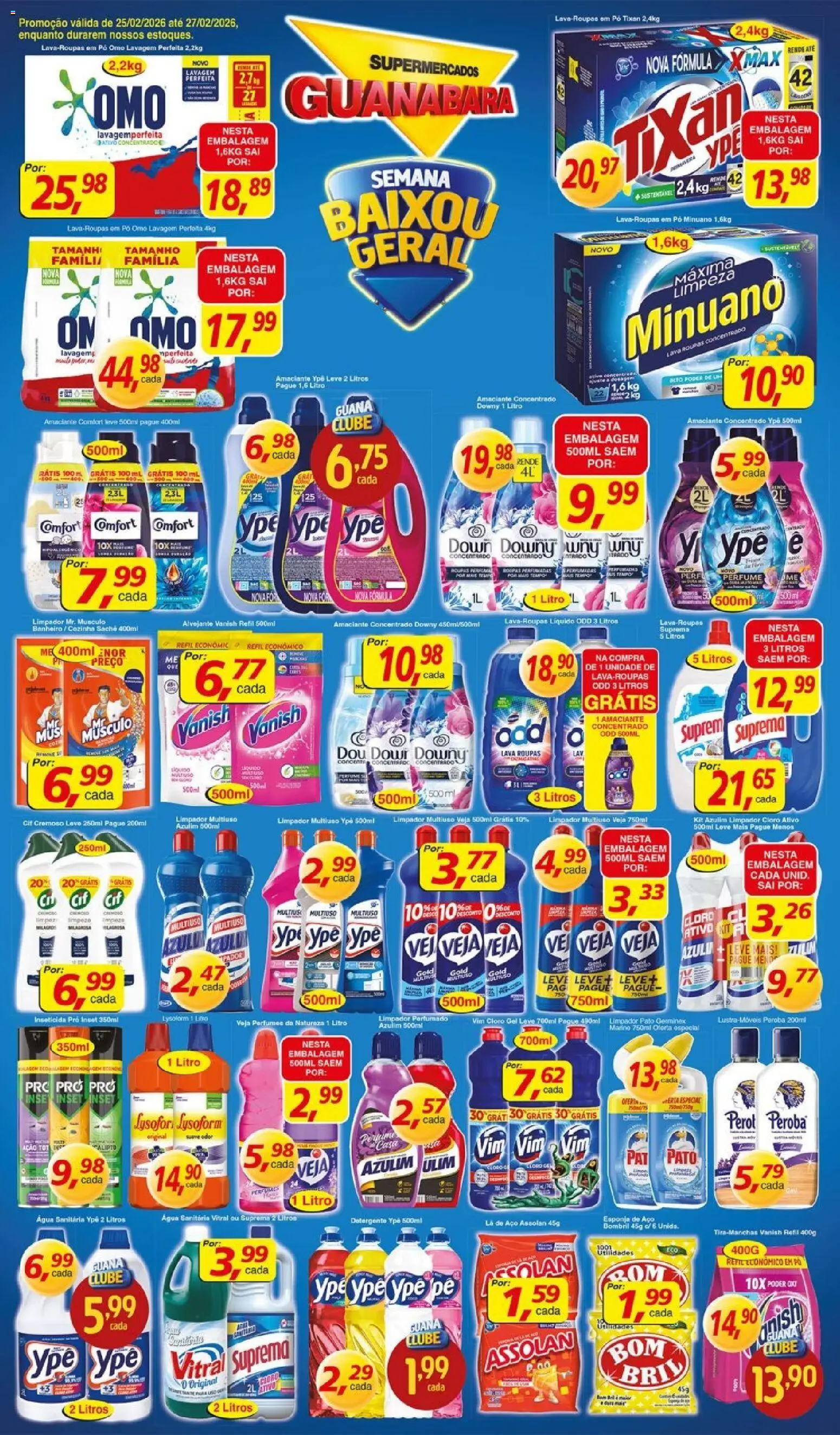 Supermercados Guanabara Folheto - válido de 25.02.2026 | Página: 9 | Produtos: Pó, Roupas, Perfumes, Água sanitária