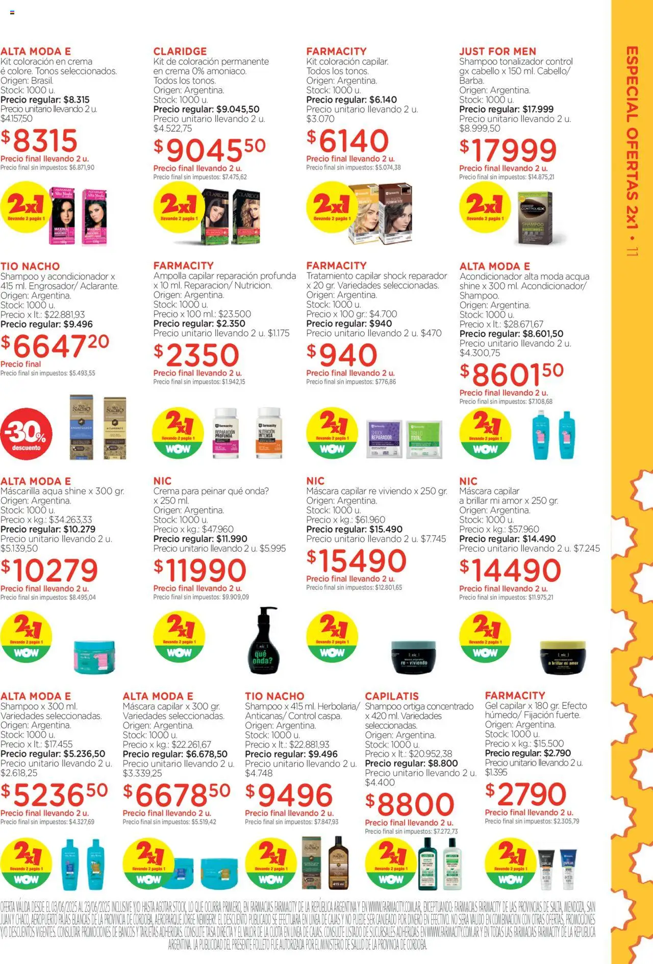 Farmacity catálogo │ válido desde el 03.06.2025 | Página: 11 | Productos: Máscara, Shampoo, Acondicionador, Ampolla