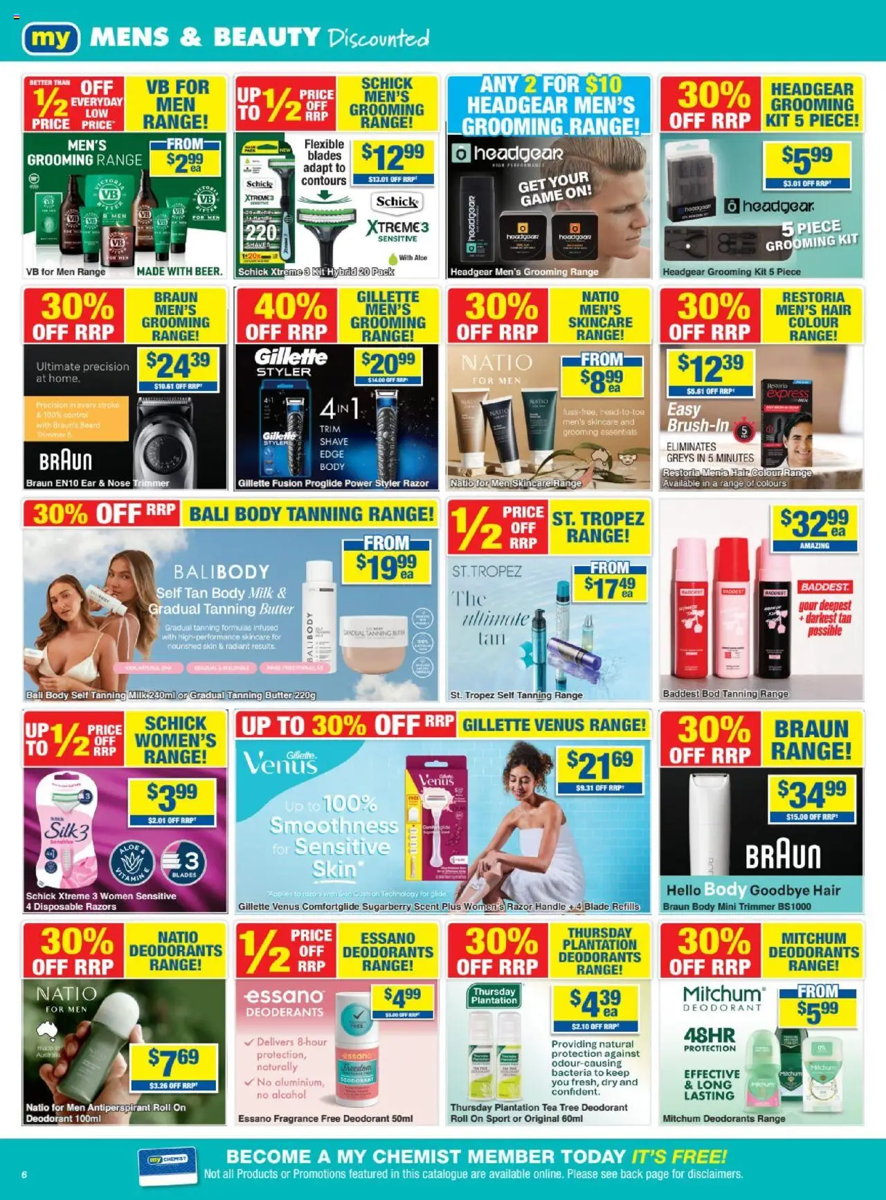 My Chemist catalogue - valid from 26.06.2025 | Page: 6 | Products: Butter, Body milk, Antiperspirant, Razors