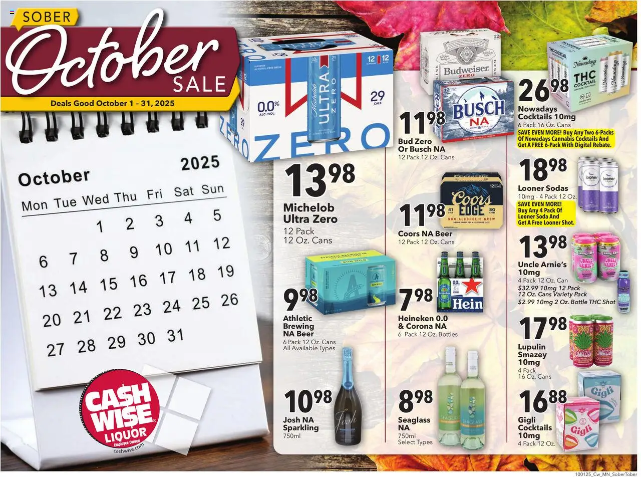 Cash Wise Sober October Sale - valid from 01.10.2025 | Page: 1 | Products: Beer