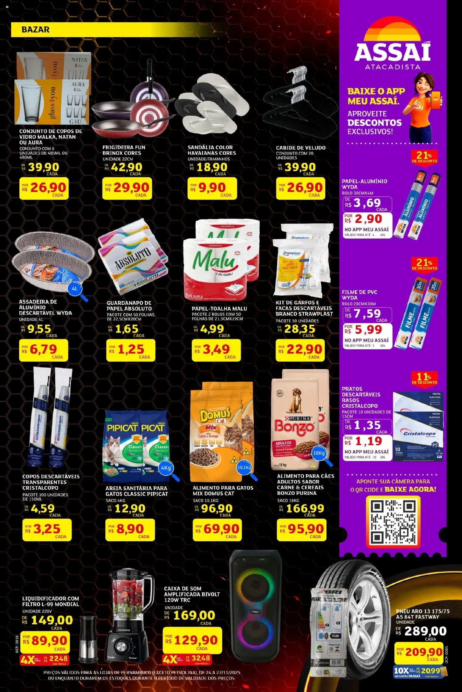 Assaí Atacadista Folheto - válido de 24.11.2025 | Página: 3 | Produtos: Areia, Rolo, Garfos, Assadeira
