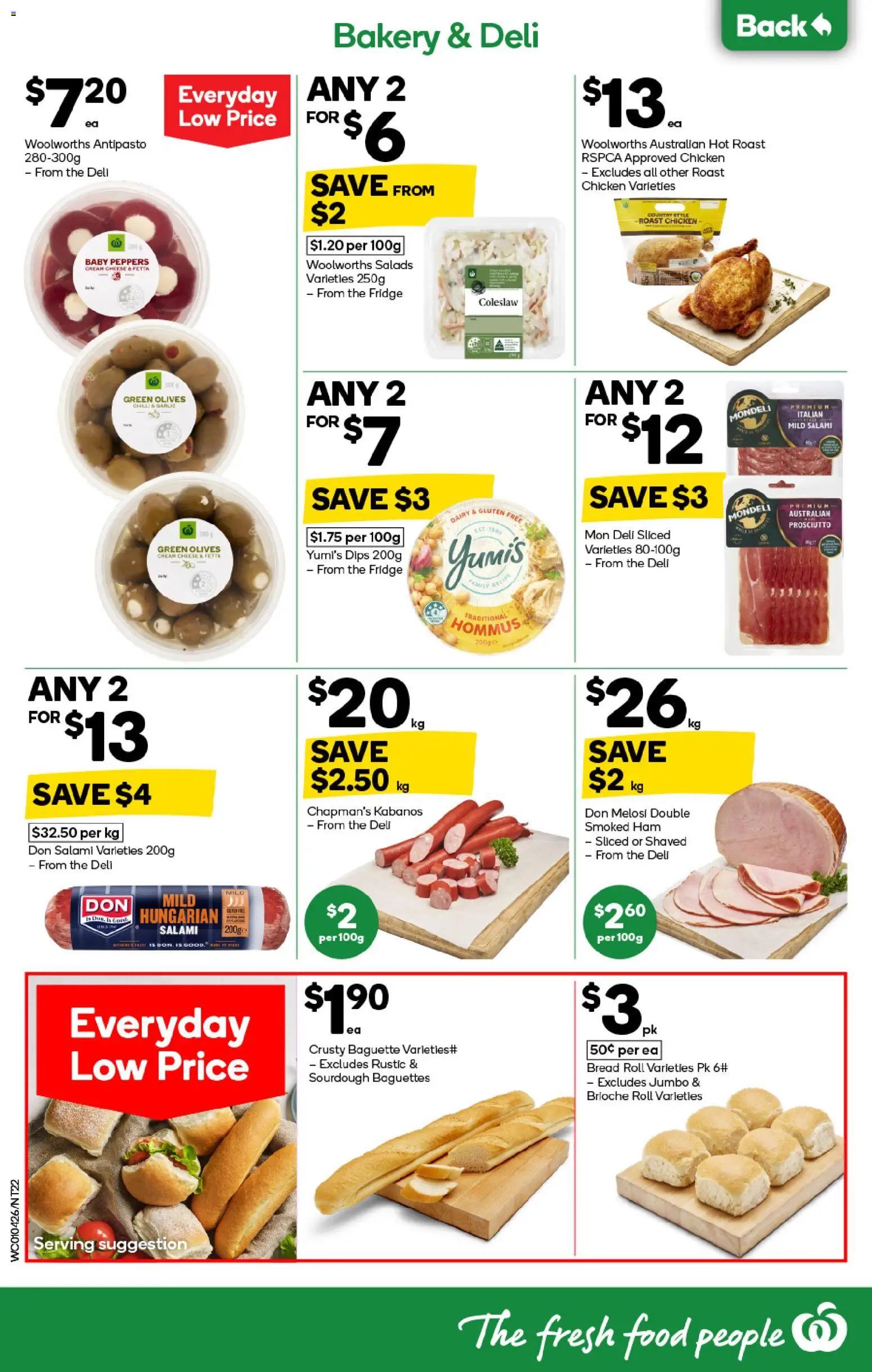 Woolworths catalogue - valid from 01.04.2026 | Page: 22 | Products: Bread, Ham, Garlic, Fridge