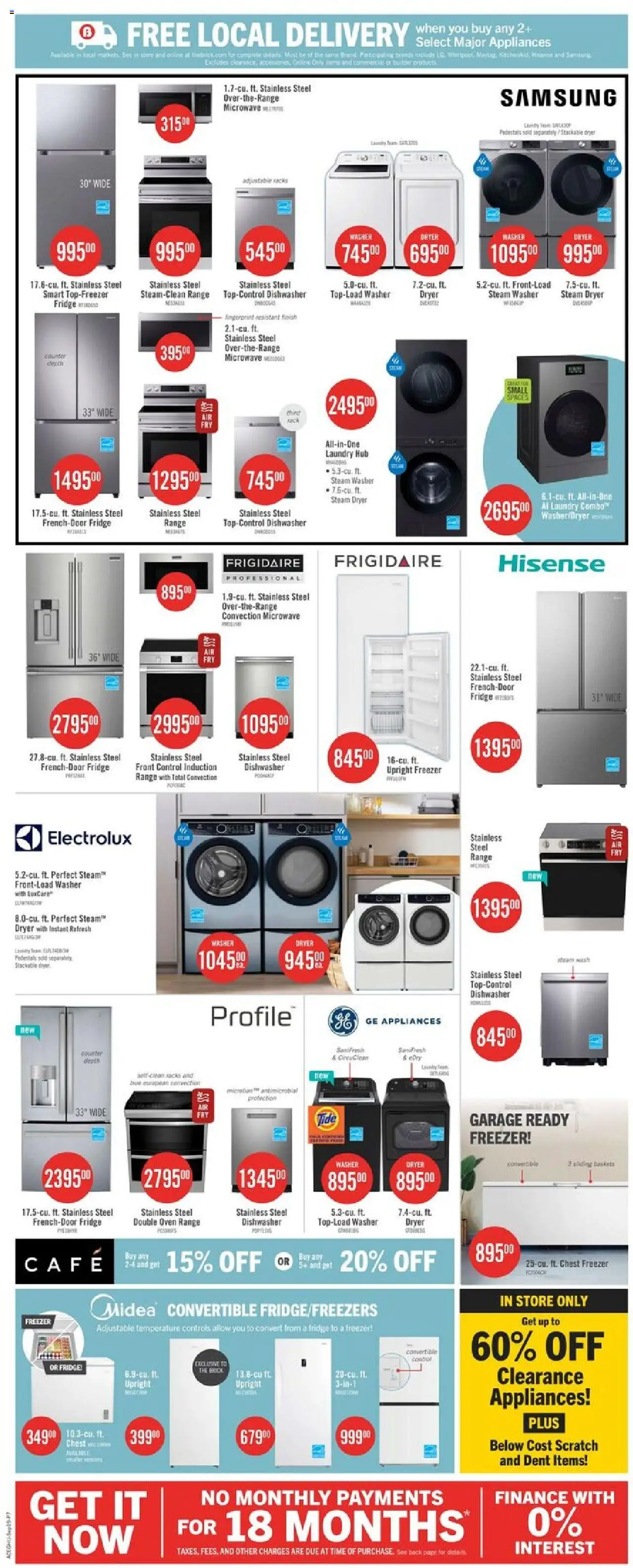The Brick flyer valid from 19.09.2025 | Page: 18 | Products: Freezer, Dryer, Oven, Dishwasher