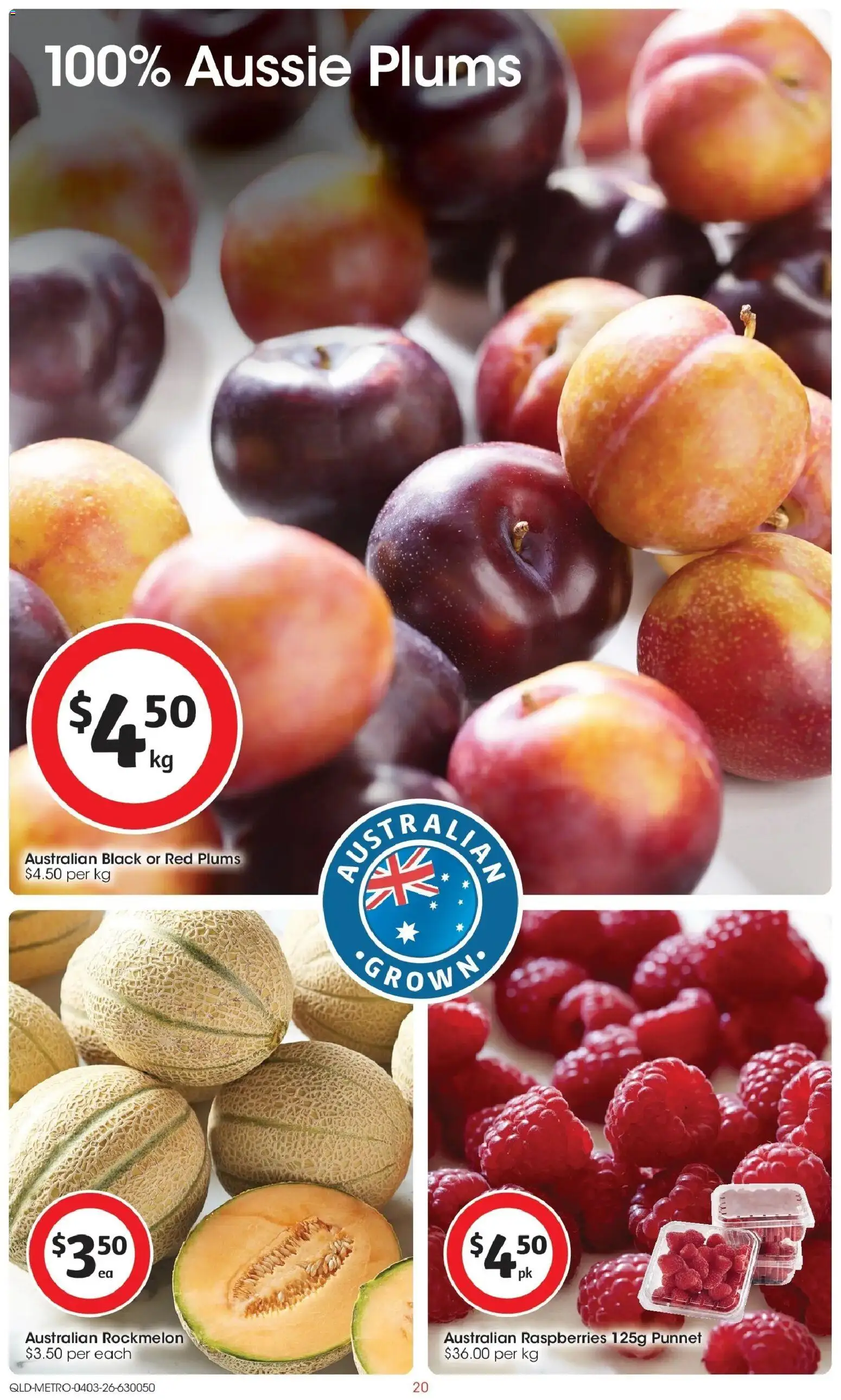 Coles catalogue - valid from 04.03.2026 | Page: 20 | Products: Rockmelon, Plums