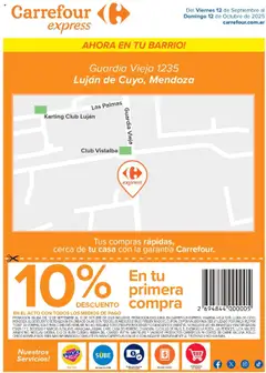 Vista previa Carrefour - Guardia Vieja 1235, Luján de Cuyo, Mendoza válido desde el 12.09.2025