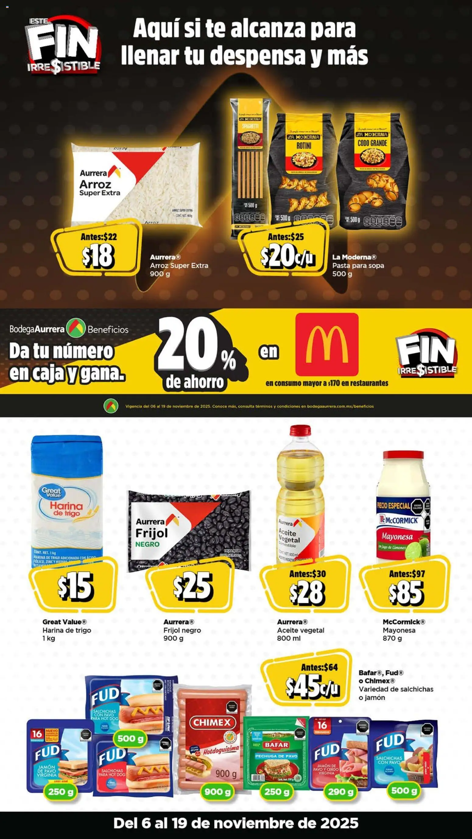 Nuevas ofertas de Bodega Aurrerá válidas en toda la República Mexicana desde el 06.11.2025. ¡Encuentra las mejores ofertas en Bodega Aurrerá Buen Fin ! | Página: 4 | Productos: Harina, Aceite, Cerdo, Arroz