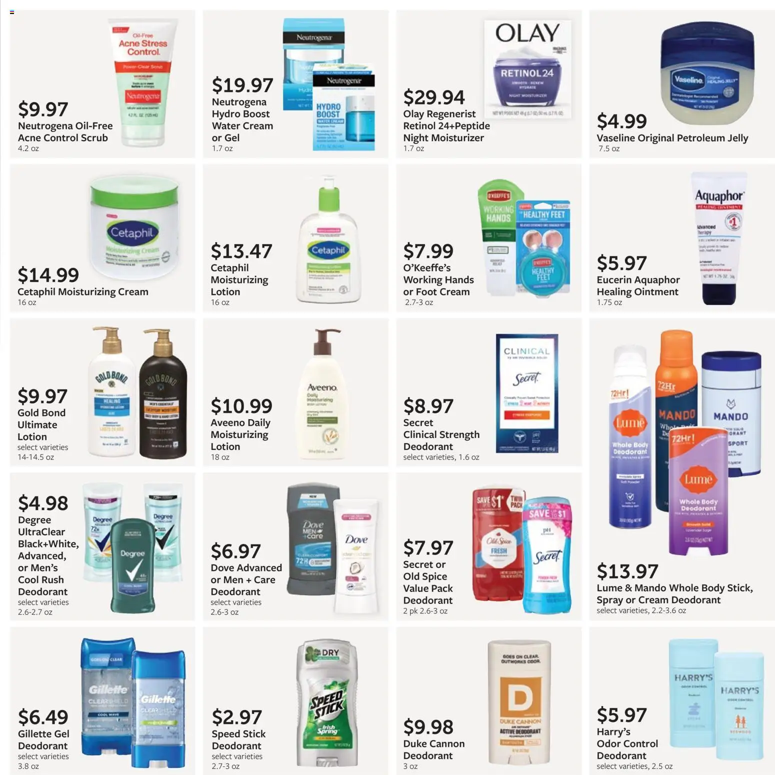 Fareway Monthly Ad - valid from 01.12.2025 | Page: 35 | Products: Deodorant, Healing Ointment, Cream, Water
