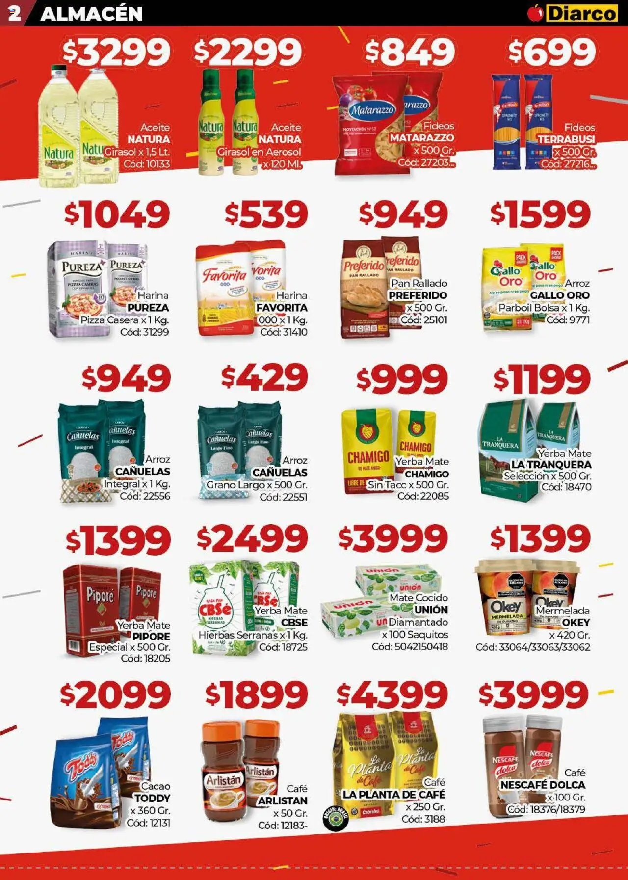 Diarco - Ofertas TDF │ válido desde el 08.09.2025 | Página: 2 | Productos: Aceite, Pan, Fideos, Planta