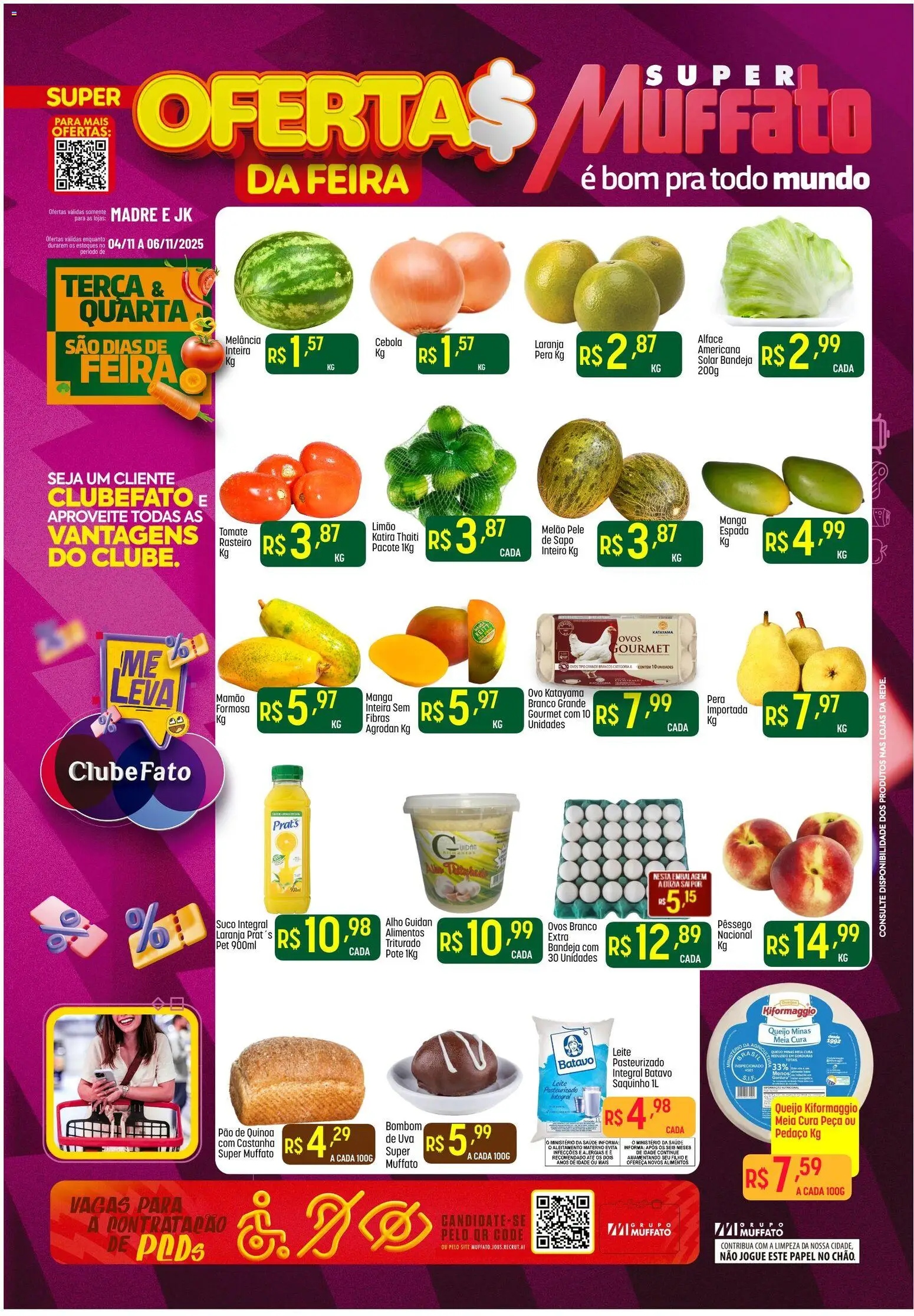 Super Muffato Folheto - válido de 04.11.2025 | Página: 1 | Produtos: Melancia, Cebola, Queijo, Pão