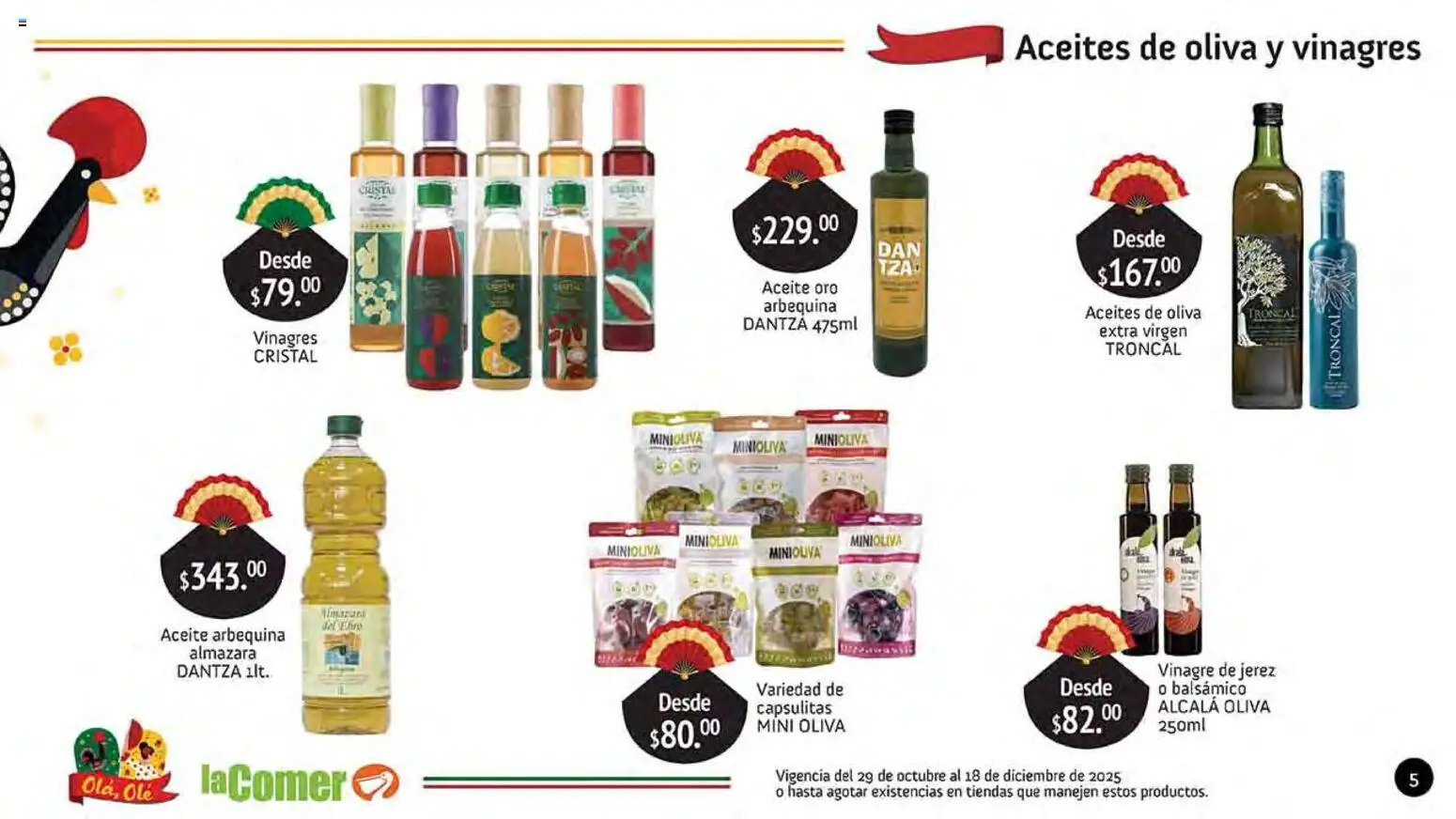 Nuevas ofertas de La Comer válidas en toda la República Mexicana desde el 29.10.2025. ¡Encuentra las mejores ofertas en La Comer folleto Olá, Olé! | Página: 5 | Productos: Vinagre, Aceite
