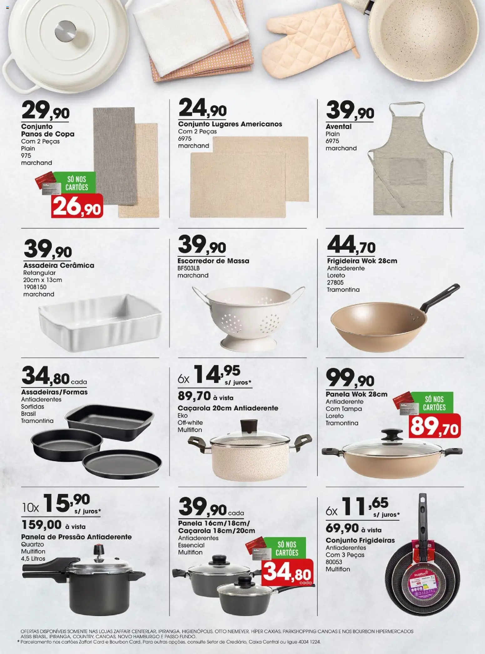 Zaffari Folheto - válido de 02.04.2026 | Página: 6 | Produtos: Frigideira, Escorredor, Bourbon, Massa