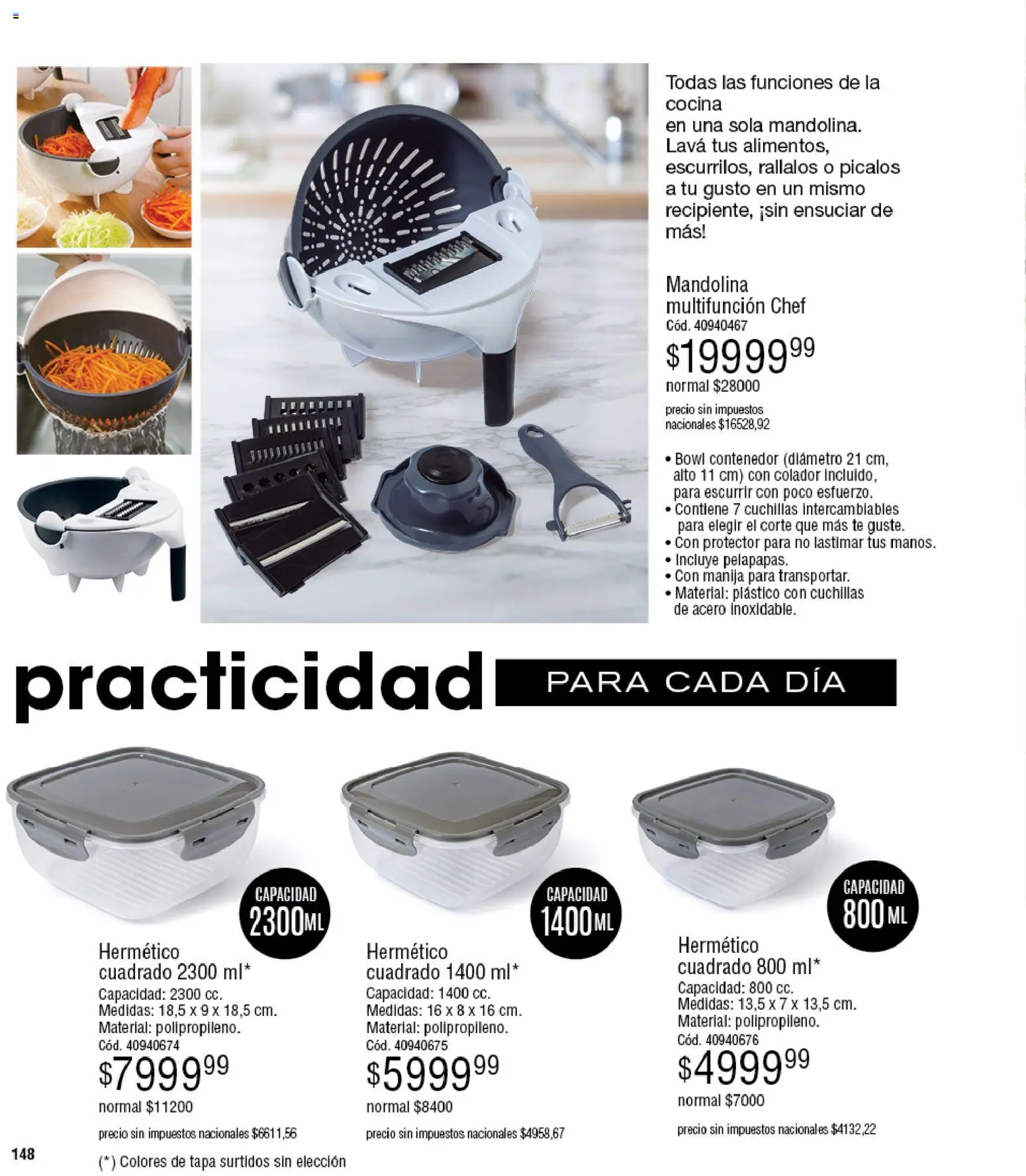 Millanel - Catálogo │ válido desde el 02.03.2026 | Página: 148 | Productos: Bowl, Mandolina, Colador, Té