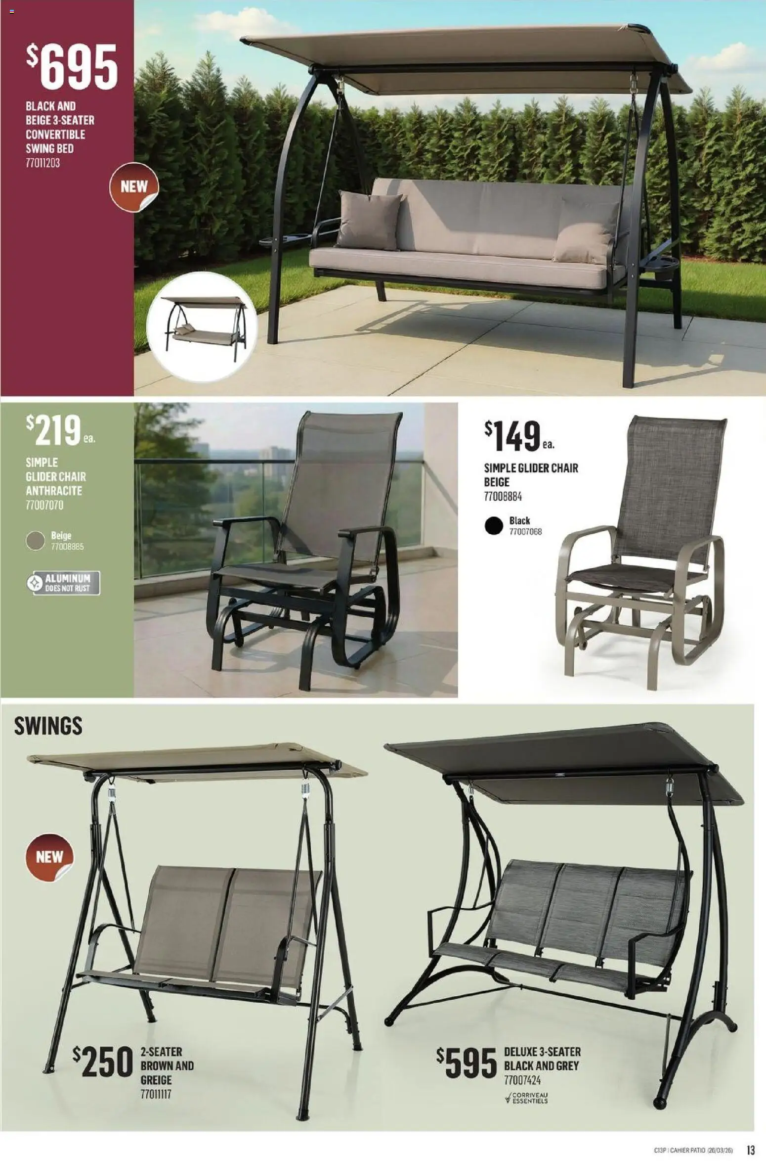 Canac flyer valid from 26.03.2026 | Page: 13 | Products: Bed, Chair