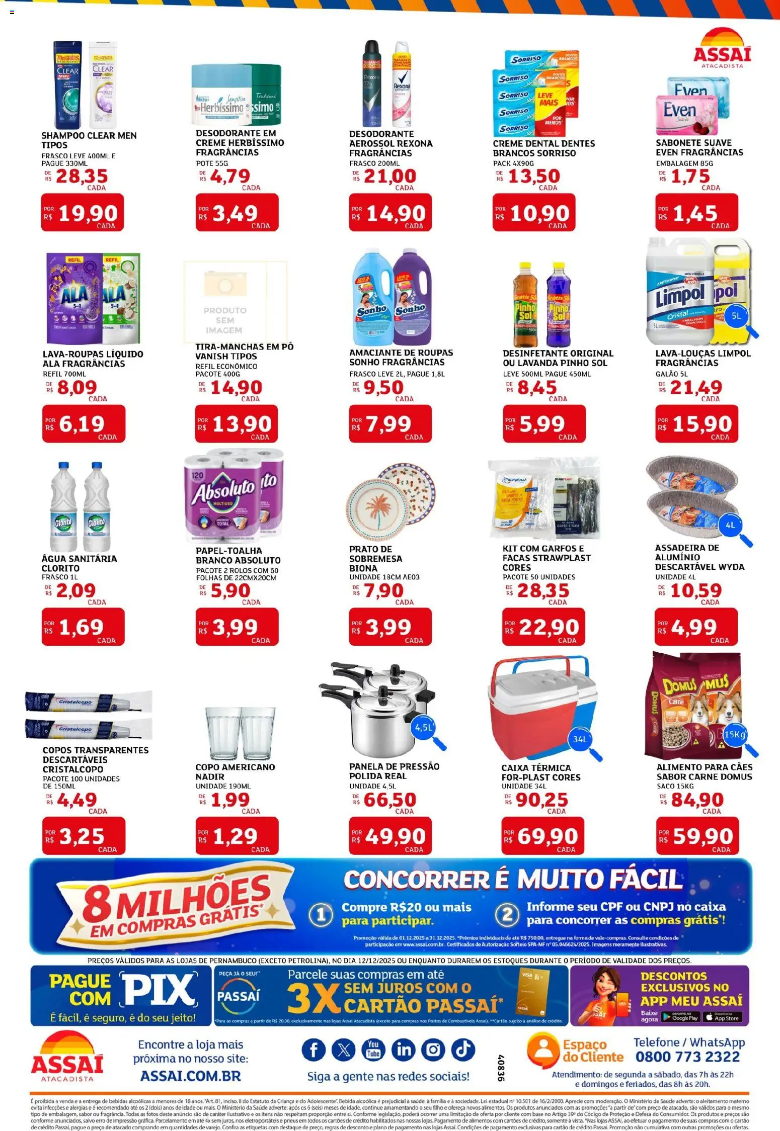 Assaí Atacadista Folheto - válido de 12.12.2025 | Página: 2 | Produtos: Pó, Caixa, Faca, Sabonete