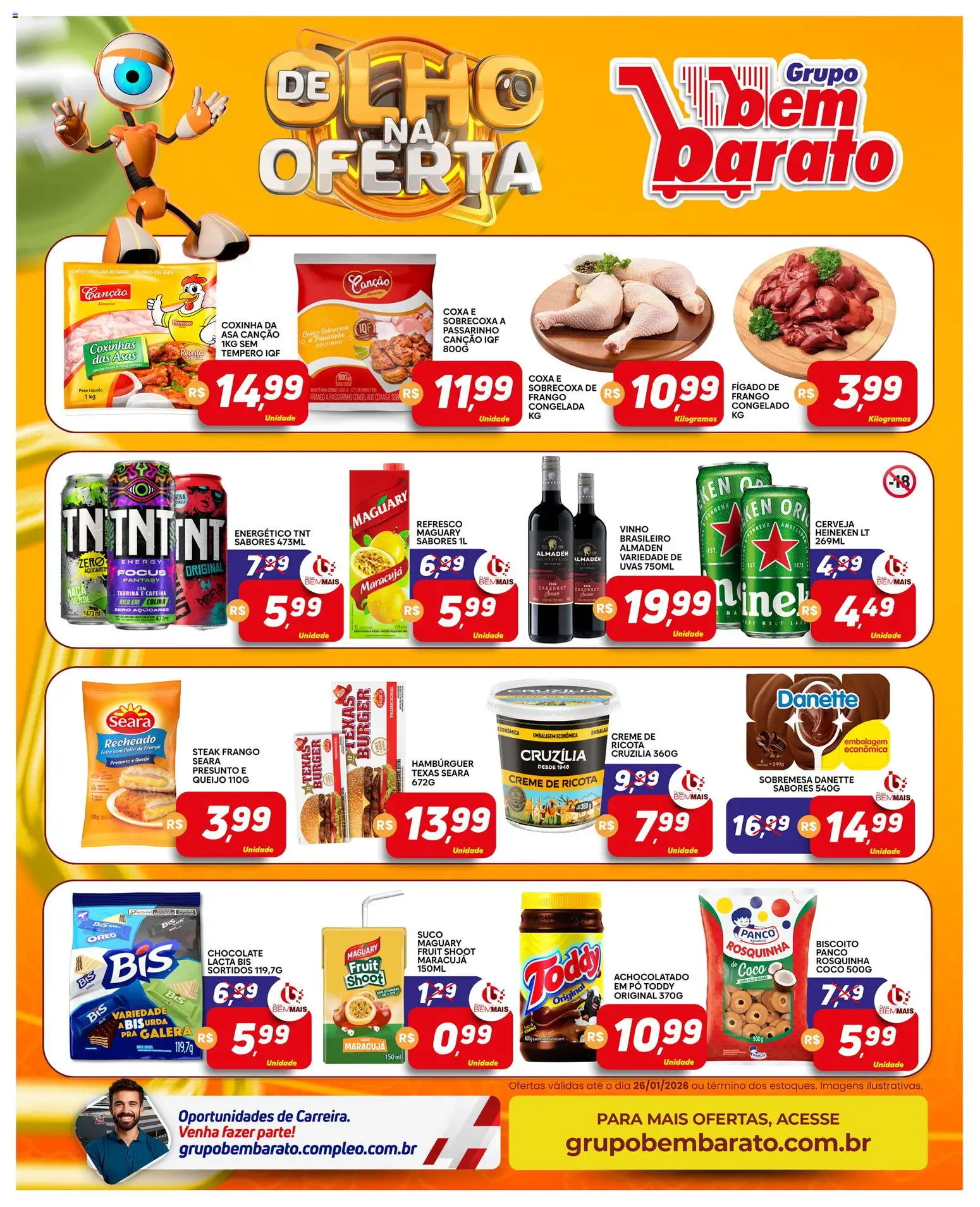Supermercado Bem Barato Folheto - válido de 20.01.2026 | Página: 3 | Produtos: Maracujá, Achocolatado, Frango, Rosquinha