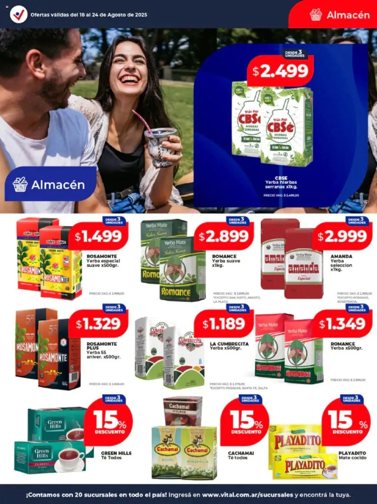 Vital - Ofertas - Abasto │ válido desde el 18.08.2025 | Página: 15 | Productos: Mate, Yerba, Té, Mate cocido