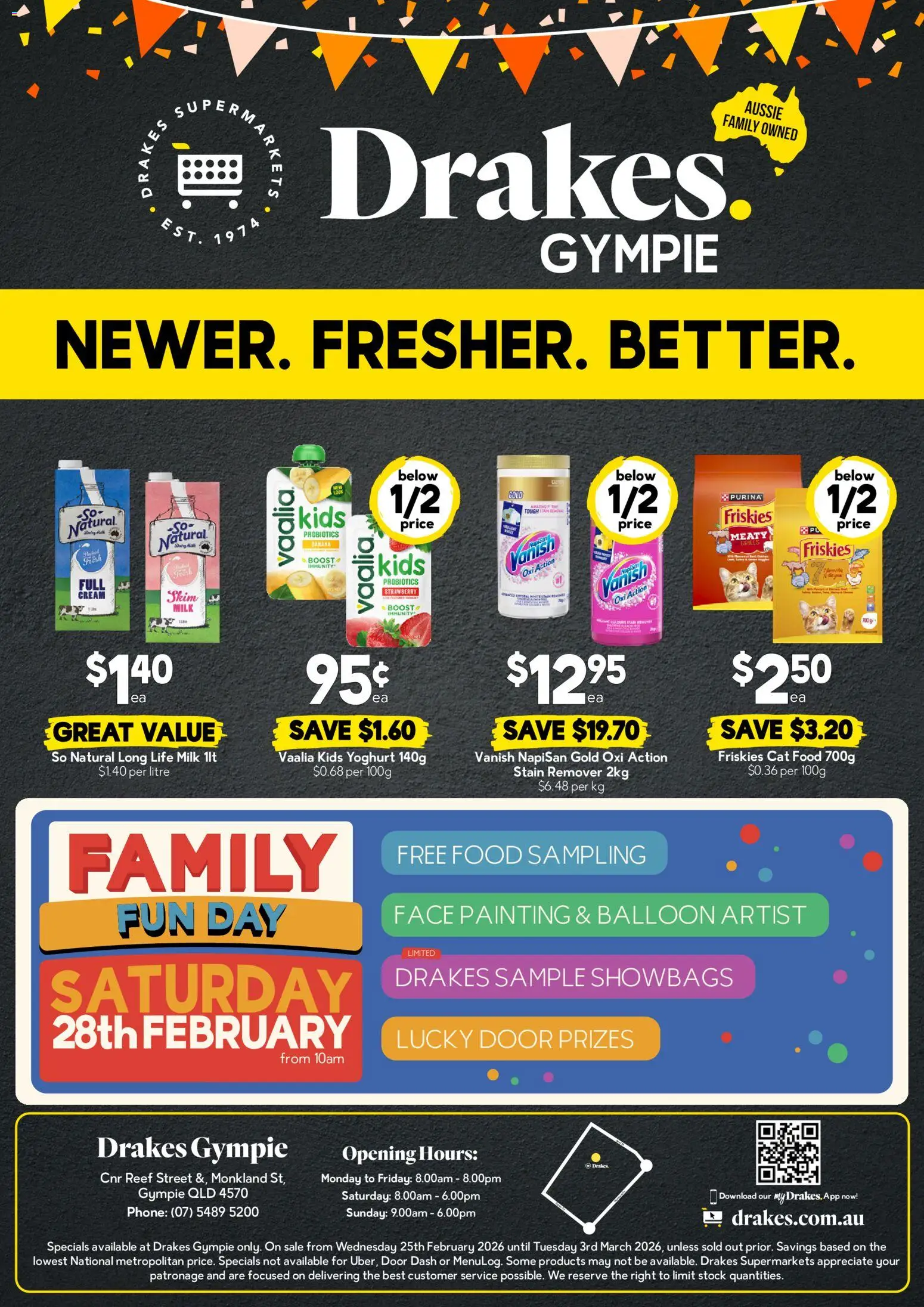 Drakes catalogue - valid from 25.02.2026 | Page: 4 | Products: Door, Milk, Yoghurt, Stain remover