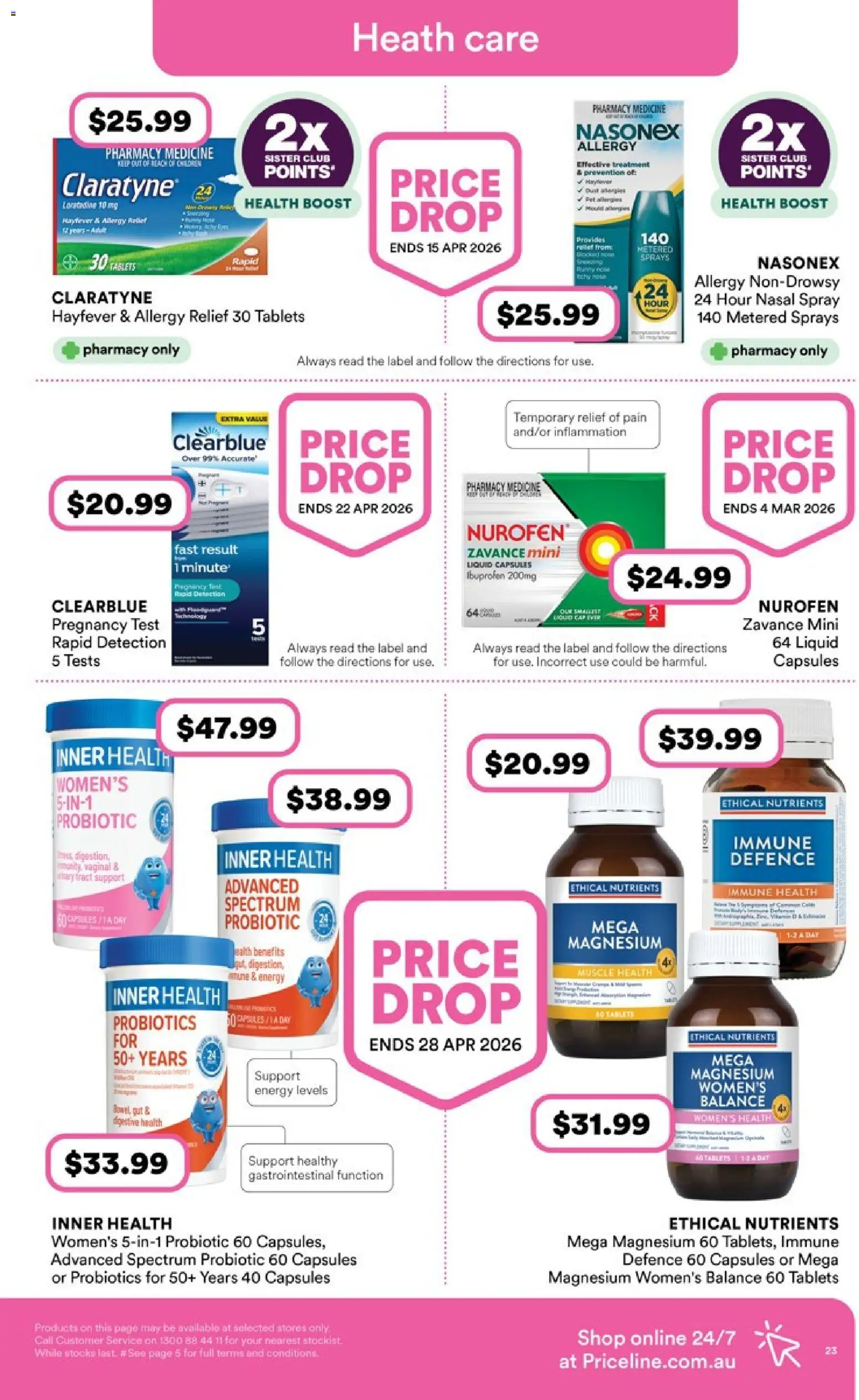 Priceline Pharmacy catalogue - valid from 19.02.2026 | Page: 23 | Products: Nasal spray, Nutrients, Tablets, Allergy