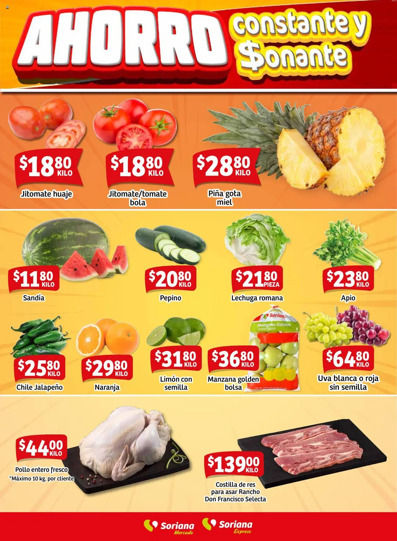 Nuevas ofertas de Soriana válidas en toda la República Mexicana desde el 16.10.2025. ¡Encuentra las mejores ofertas en Soriana - Fin de Semana Mercado: Coah, Chih y Dur! | Página: 6 | Productos: Bolsa, Apio, Manzana, Limón