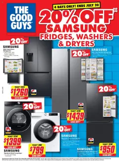 Preview of The Good Guys 20% Off Samsung Fridges, Washers & Dryers - valid from 17.07.2025