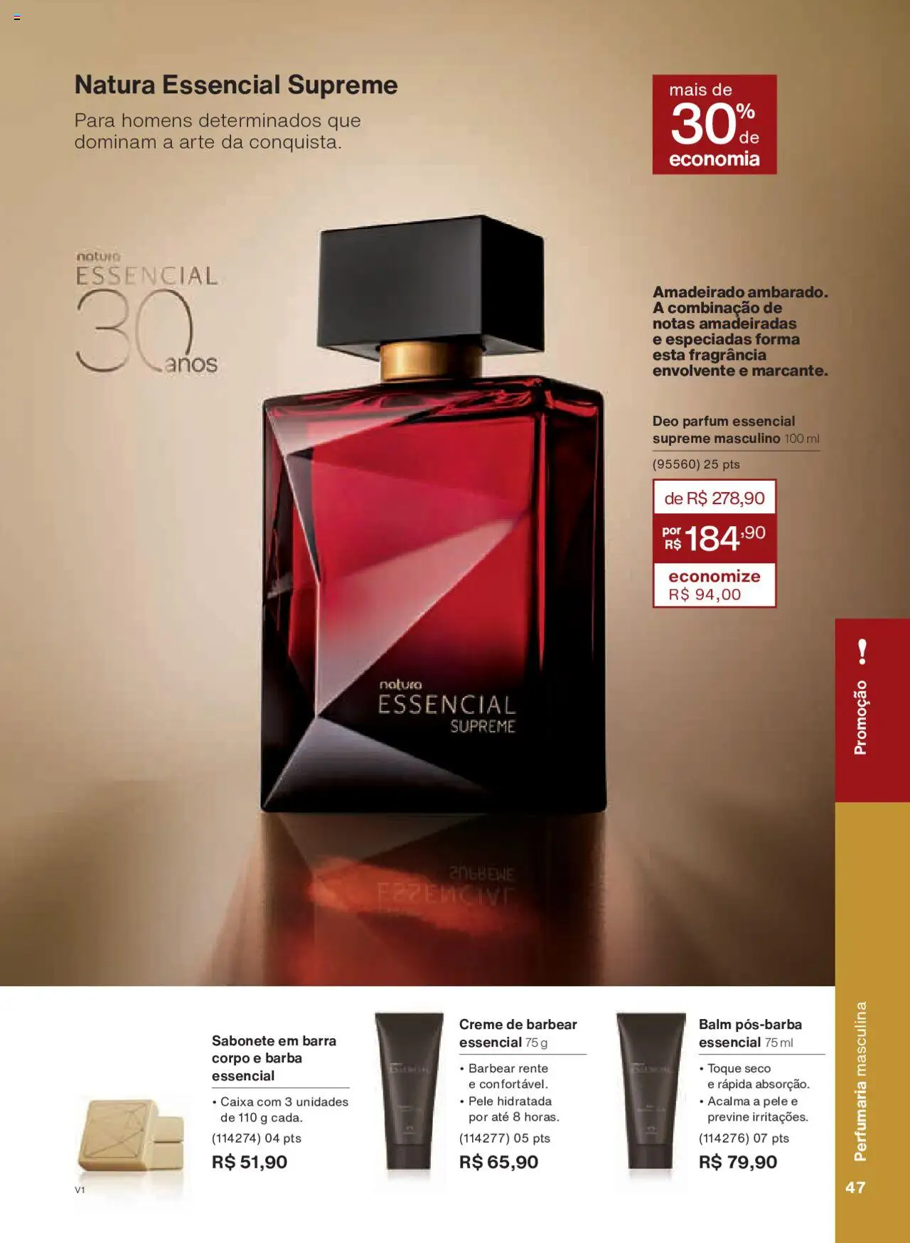 Natura Folheto - válido de 14.10.2025 | Página: 47 | Produtos: Caixa, Creme, Sabonete, Creme de barbear