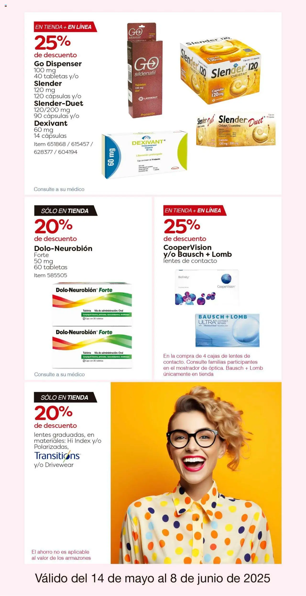 Nuevas ofertas de Costco válidas en toda la República Mexicana desde el 14.05.2025. ¡Encuentra las mejores ofertas en Costco catálogo! | Página: 33 | Productos: Lentes, Caja, Tableta