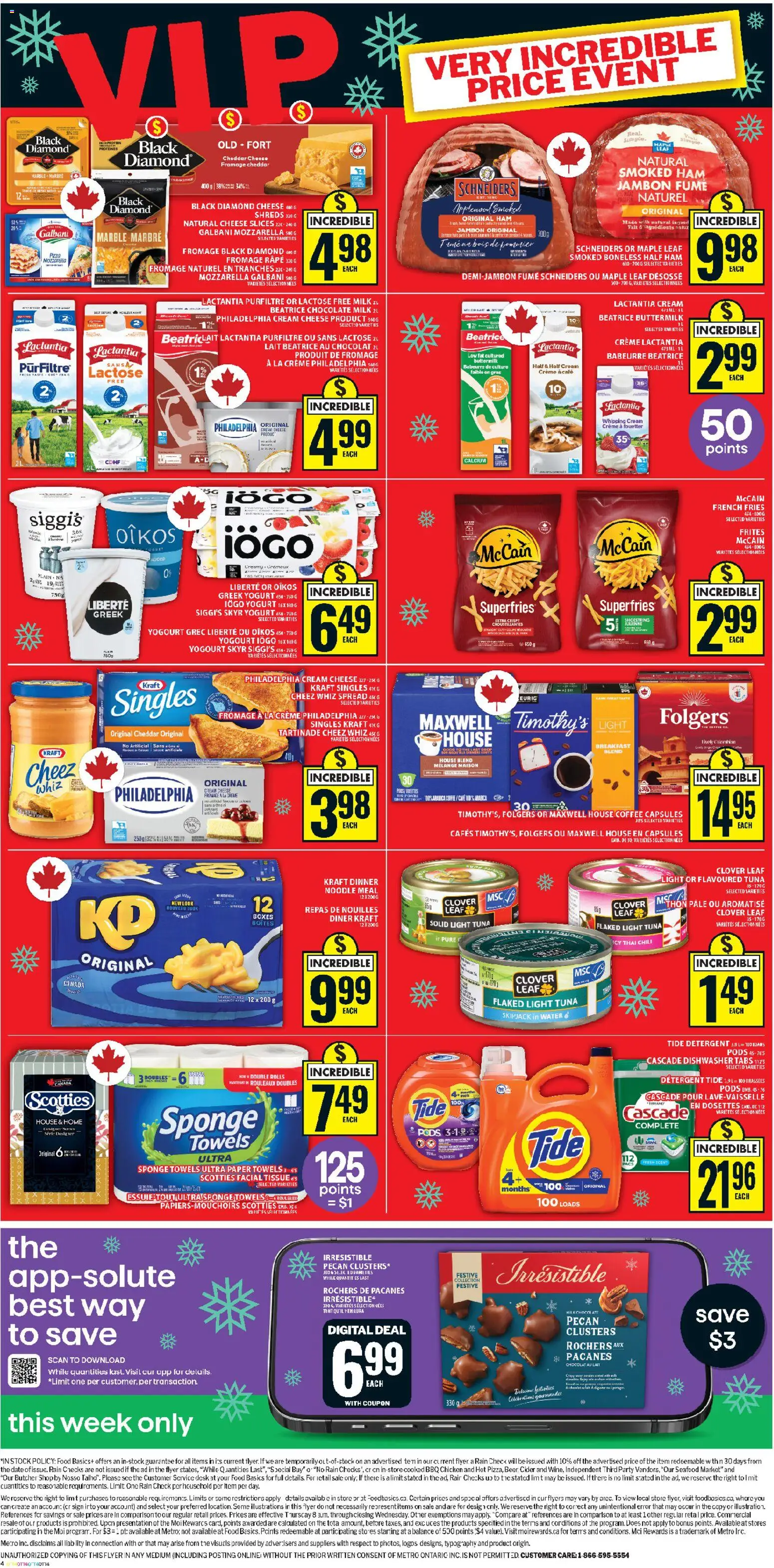 Food Basics flyer valid from 11.12.2025 | Page: 3 | Products: Cream, Sponge, Yogurt, Chocolate