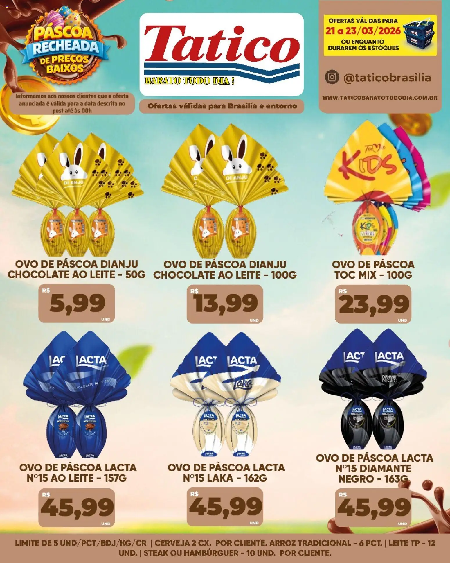 Tatico Folheto - válido de 24.03.2026 | Página: 22 | Produtos: Leite, Cerveja, Arroz, Hambúrguer