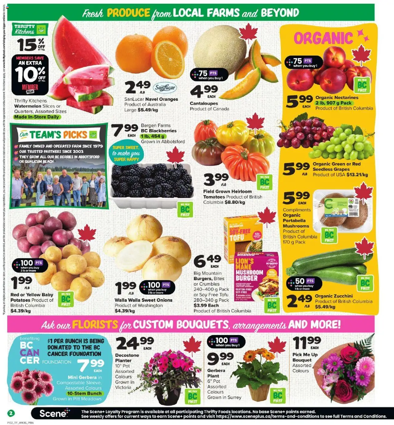 Thrifty Foods flyer valid from 14.08.2025 | Page: 4 | Products: Potatoes, Oranges, Tomatoes