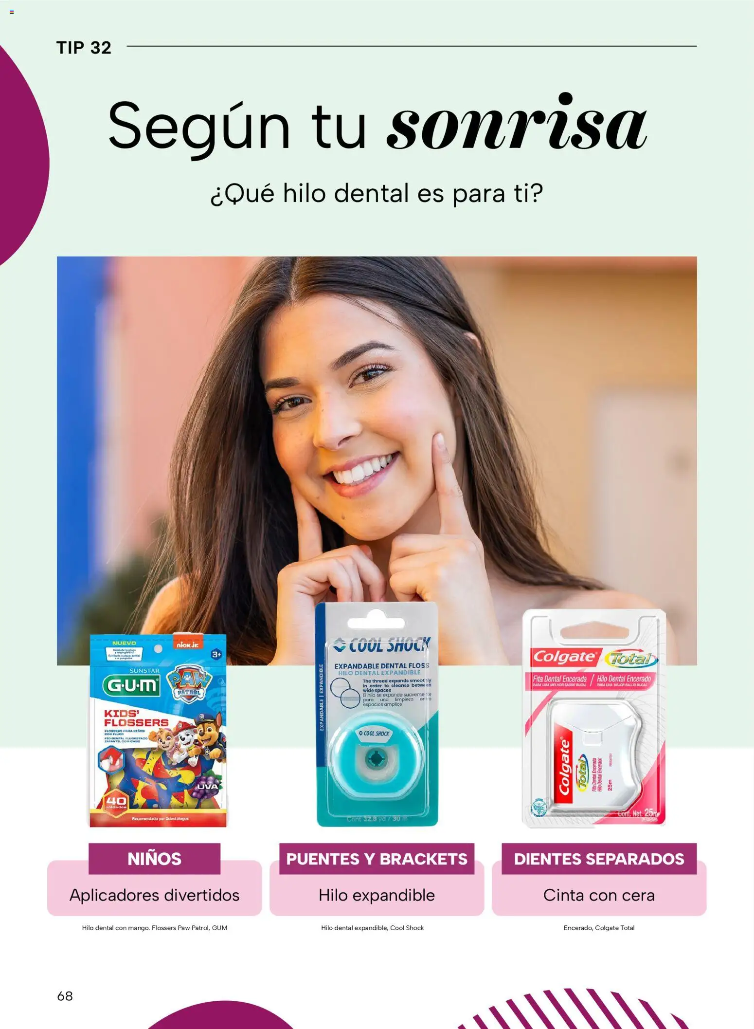 Nuevas ofertas de Chedraui válidas en toda la República Mexicana desde el 24.10.2025. ¡Encuentra las mejores ofertas en Chedraui folleto Vive Bella! | Página: 68 | Productos: Cera, Hilo dental, Cinta