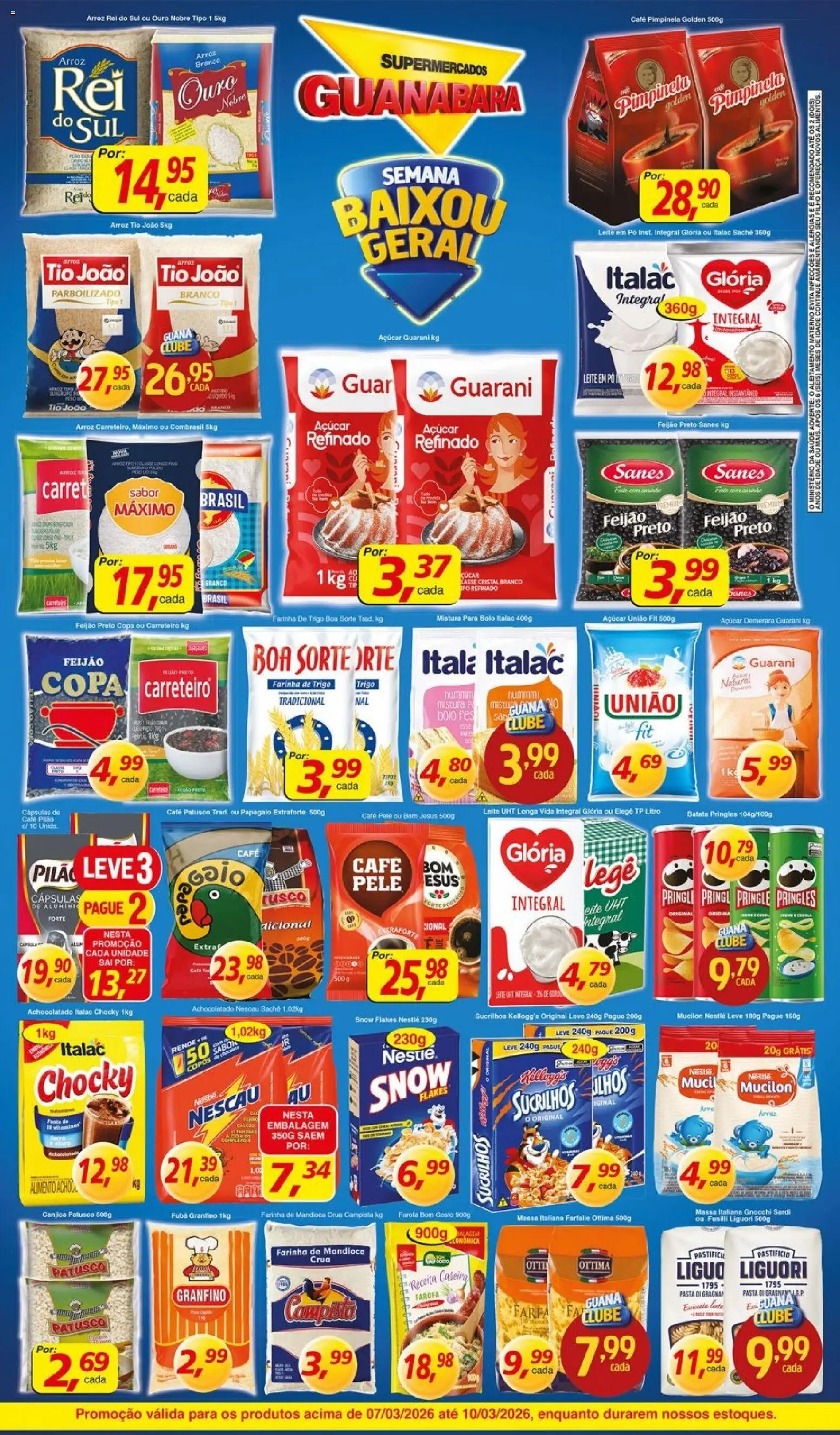 Supermercados Guanabara Folheto - válido de 07.03.2026 | Página: 2 | Produtos: Açúcar demerara, Bolo, Batata, Leite em pó