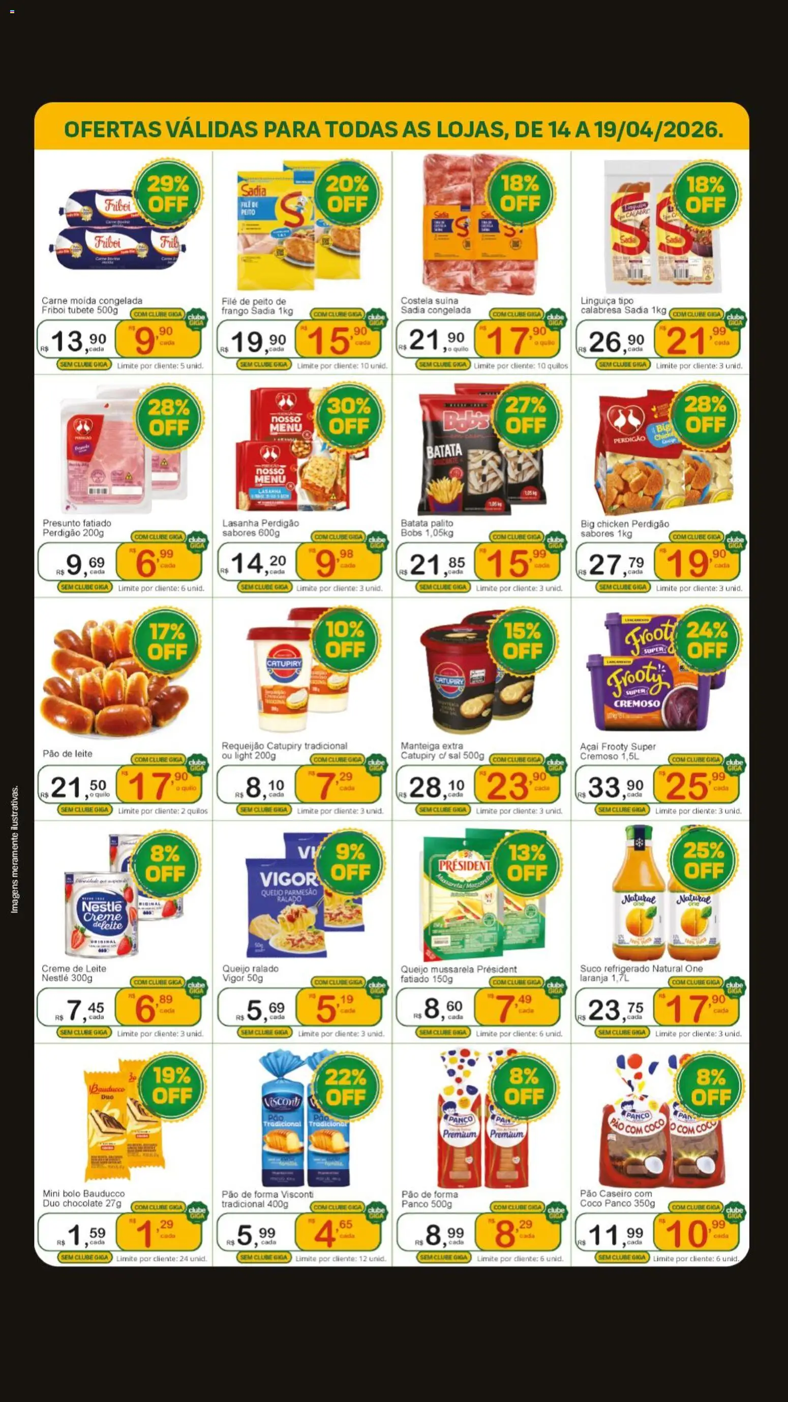 GIGA Atacado Folheto - válido de 14.04.2026 | Página: 2 | Produtos: Catupiry, Pão de forma, Creme, Lasanha