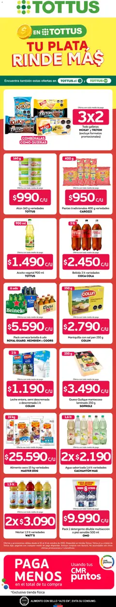Tottus ofertas  válido desde el 01.10.2025 | Página: 1 | Productos: Leche, Queso, Piña, Durazno